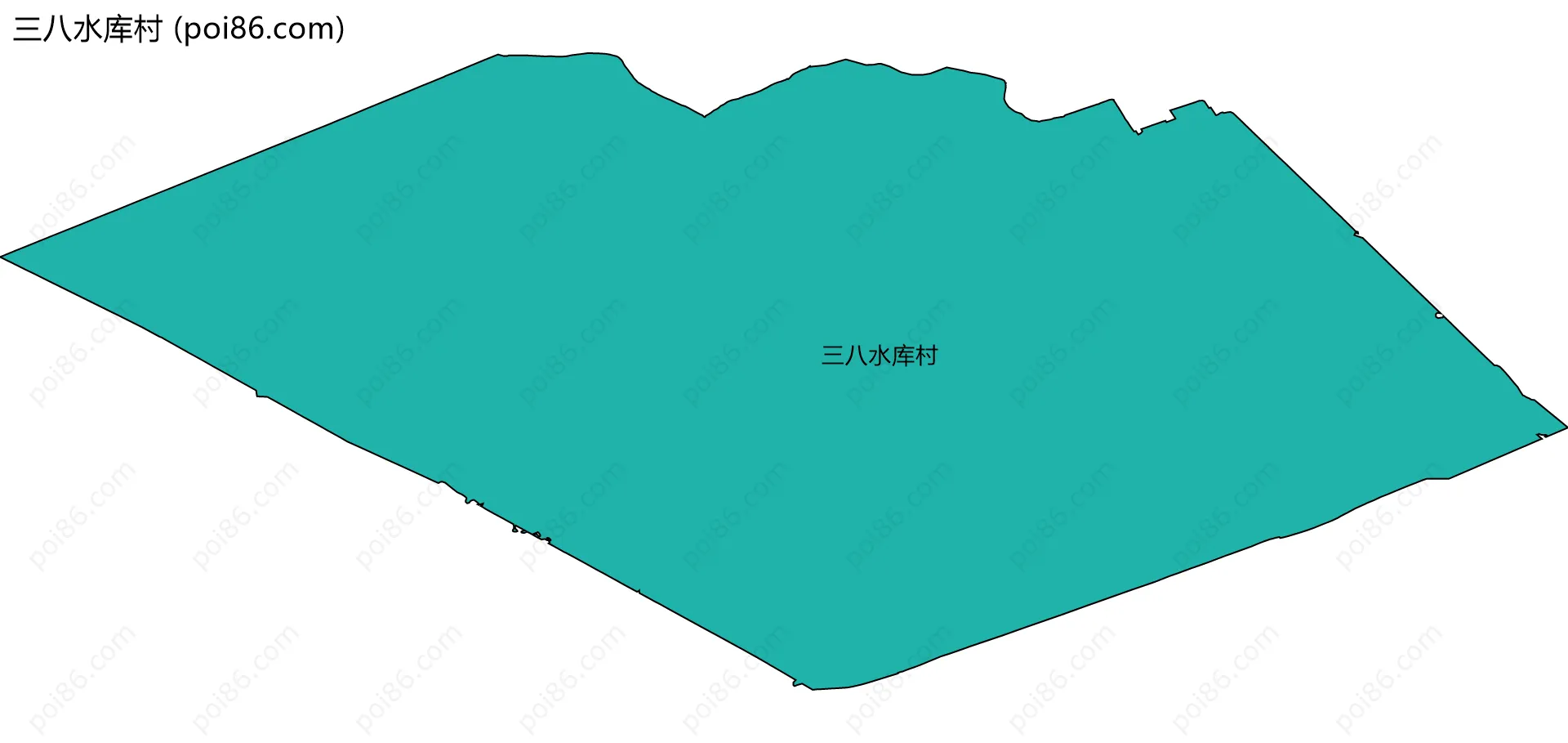 三八水库村边界地图