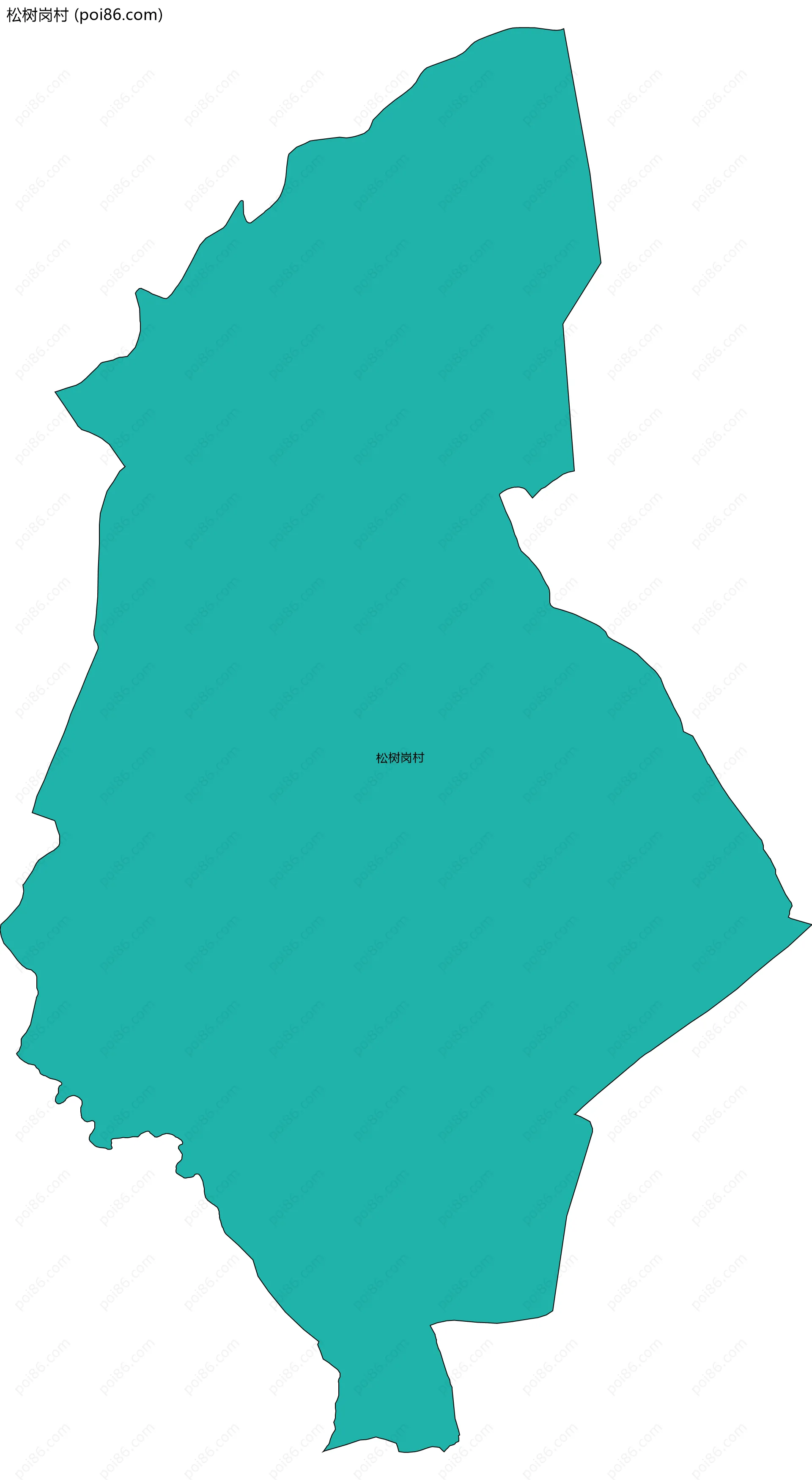 松树岗村边界地图