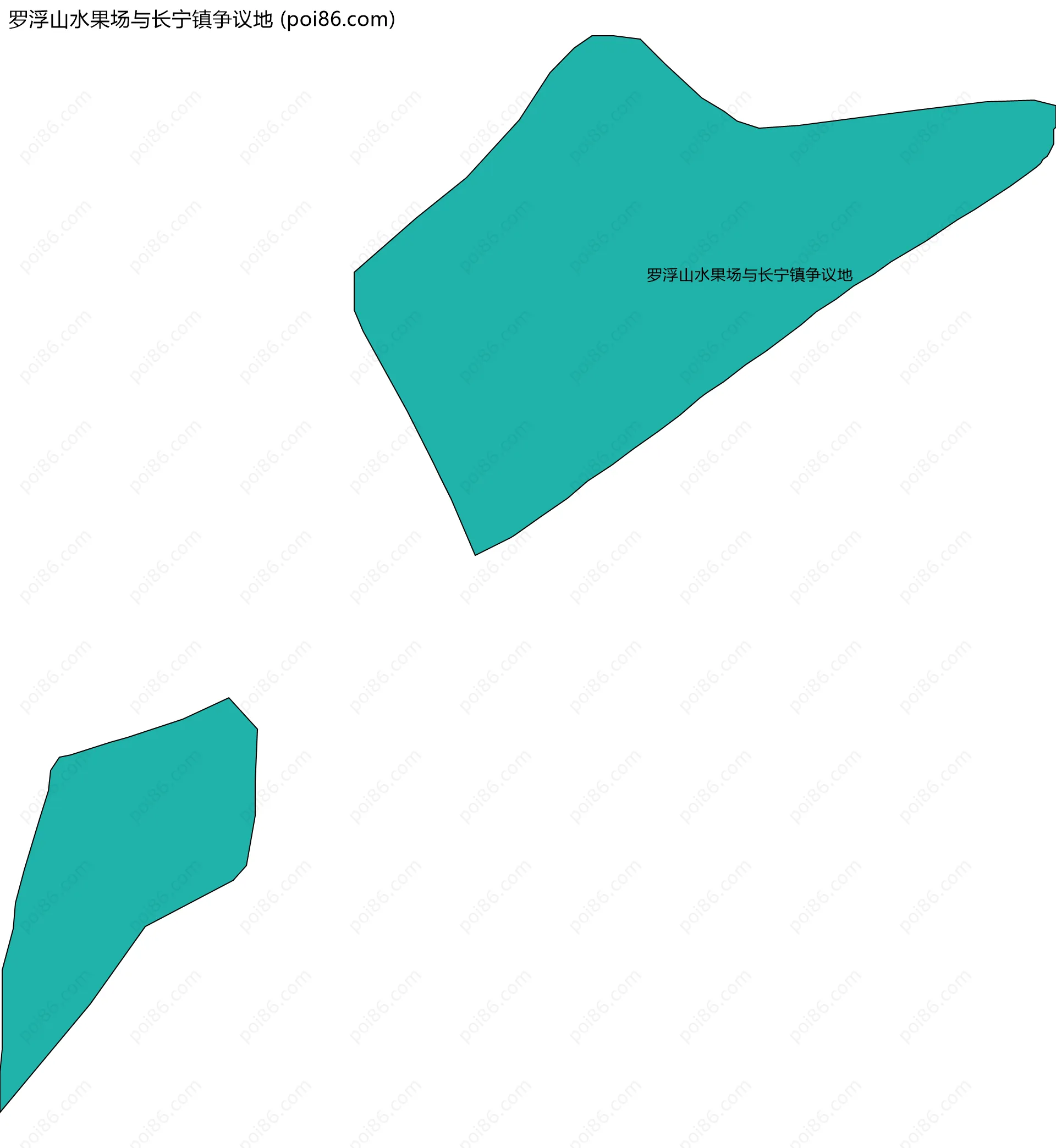 罗浮山水果场与长宁镇争议地边界地图