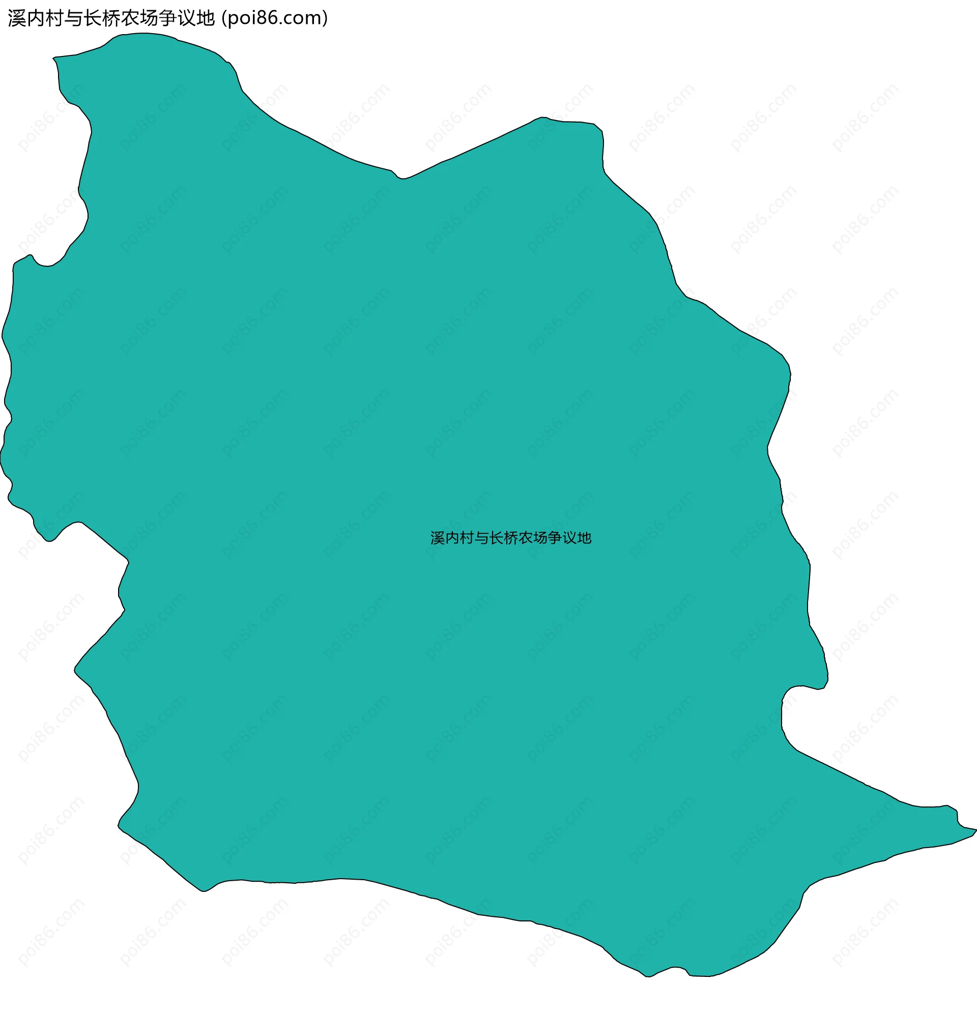 溪内村与长桥农场争议地边界地图