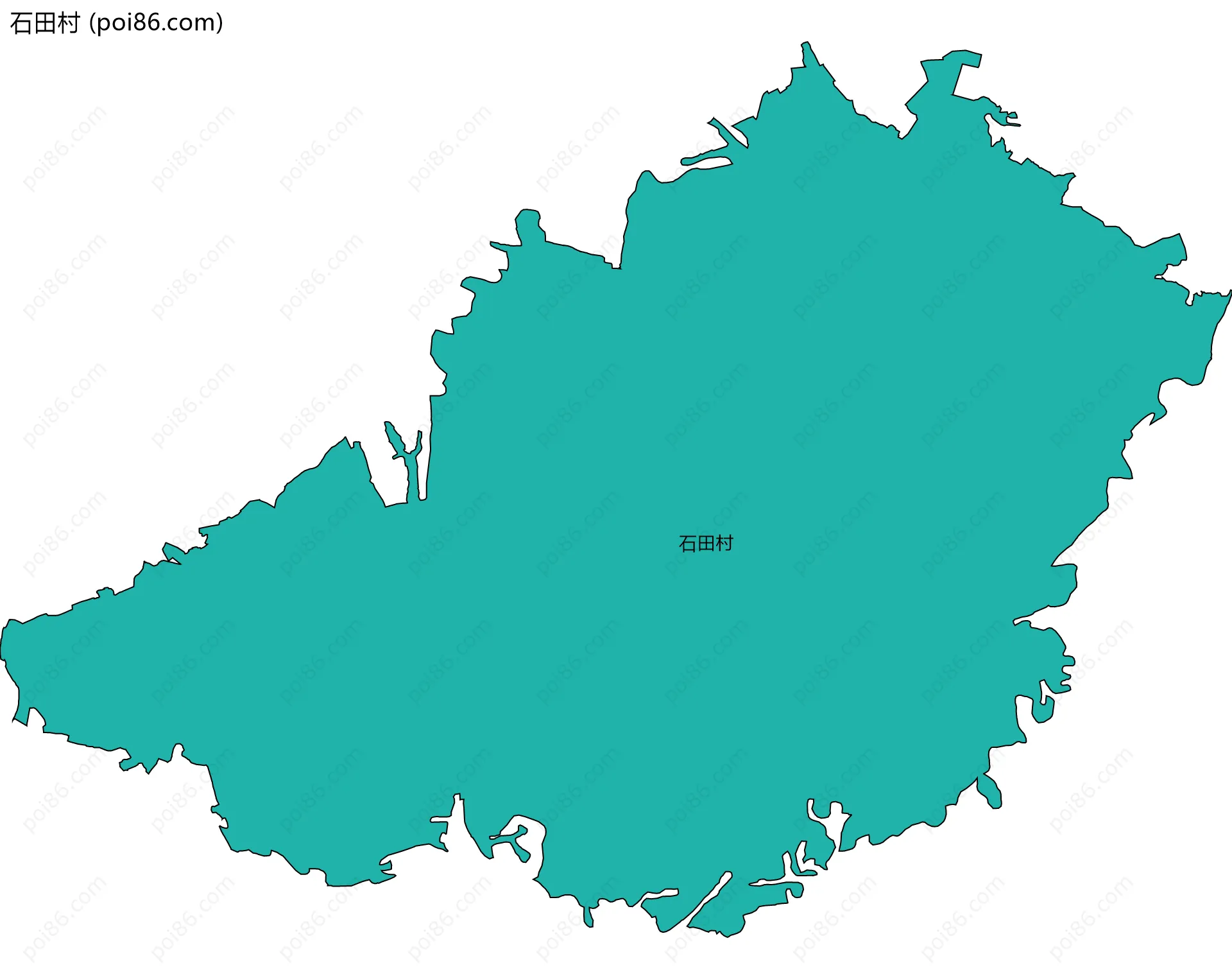 石田村边界地图