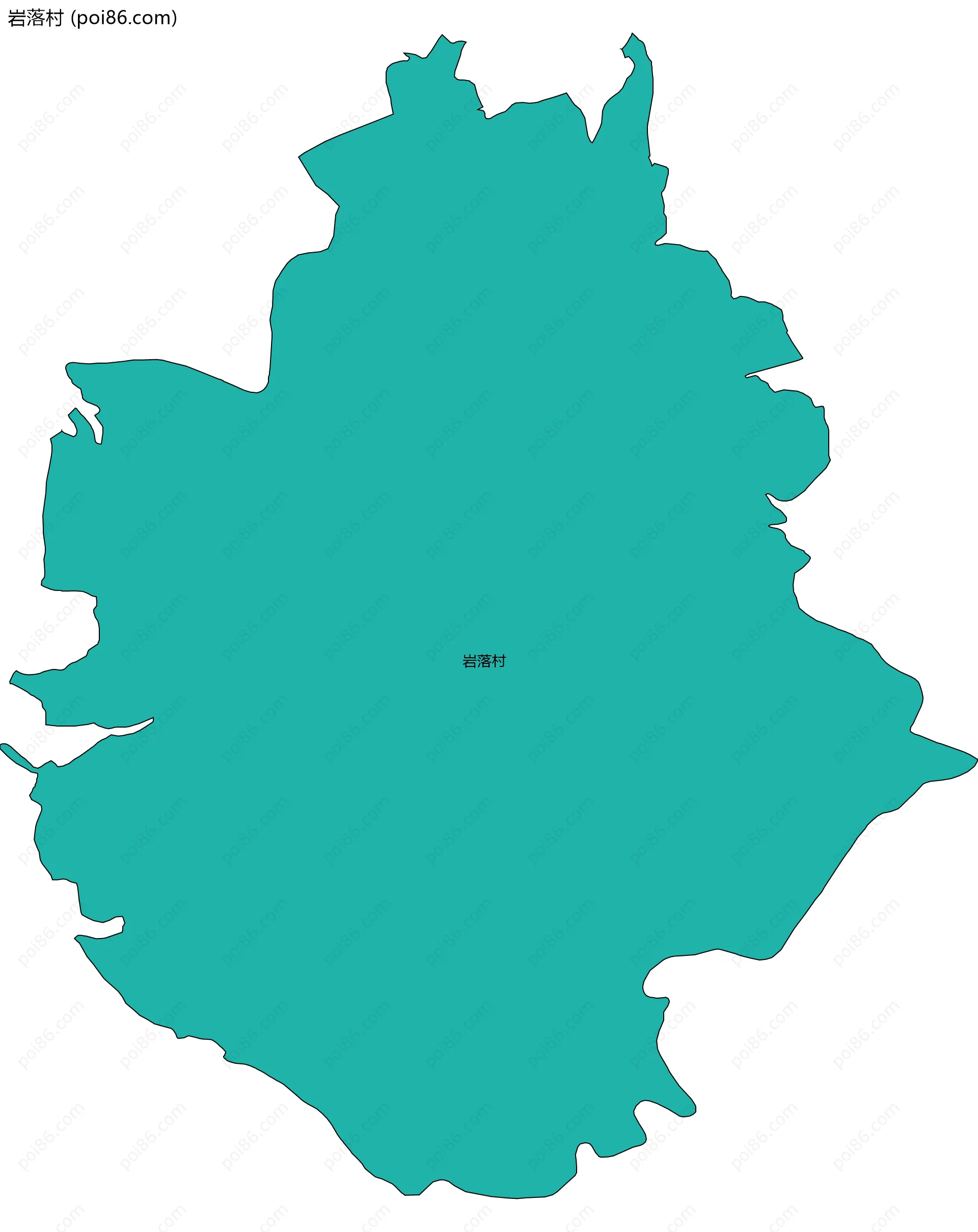 岩落村边界地图
