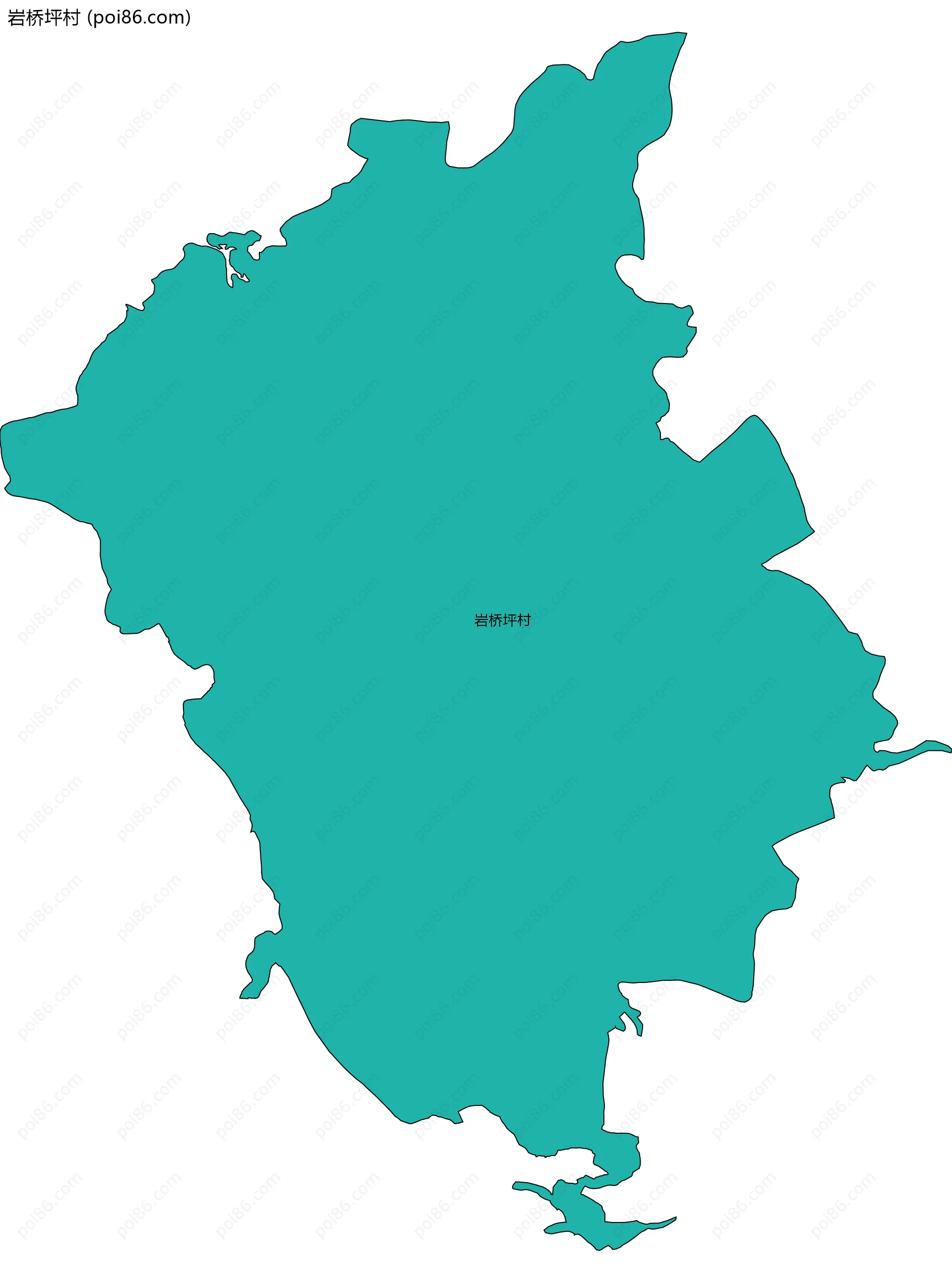 岩桥坪村边界地图