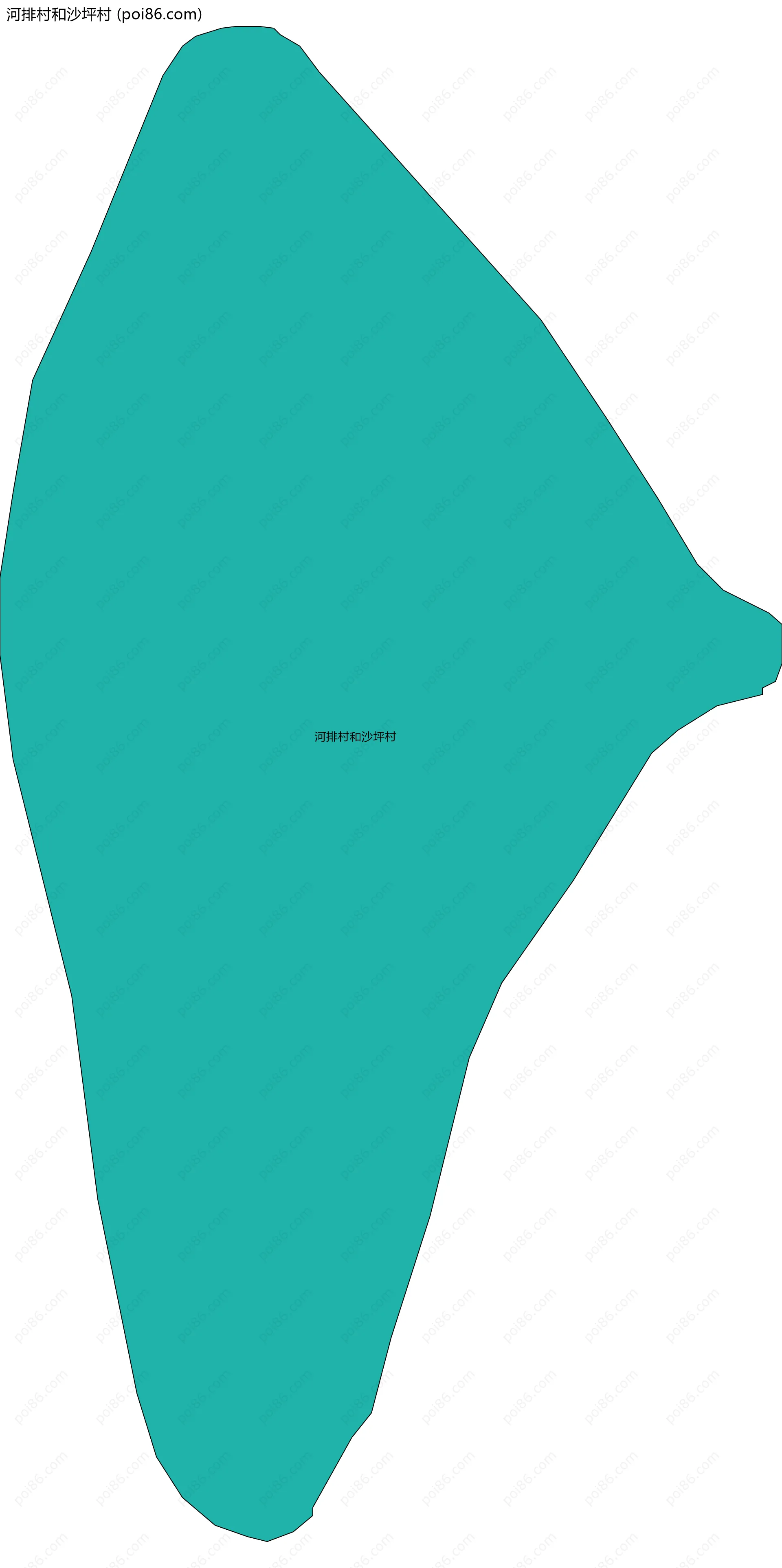 河排村和沙坪村边界地图