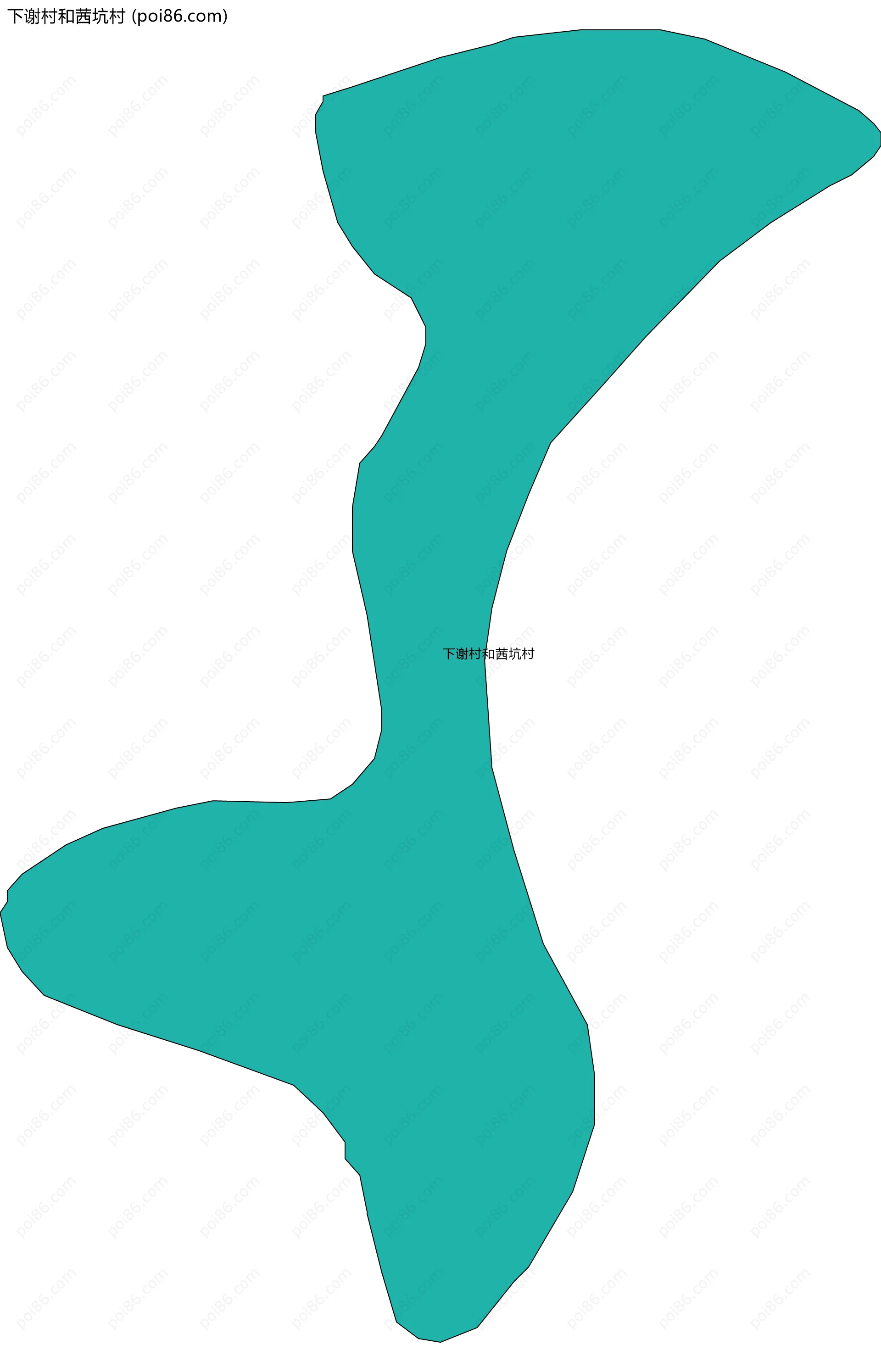 下谢村和茜坑村边界地图