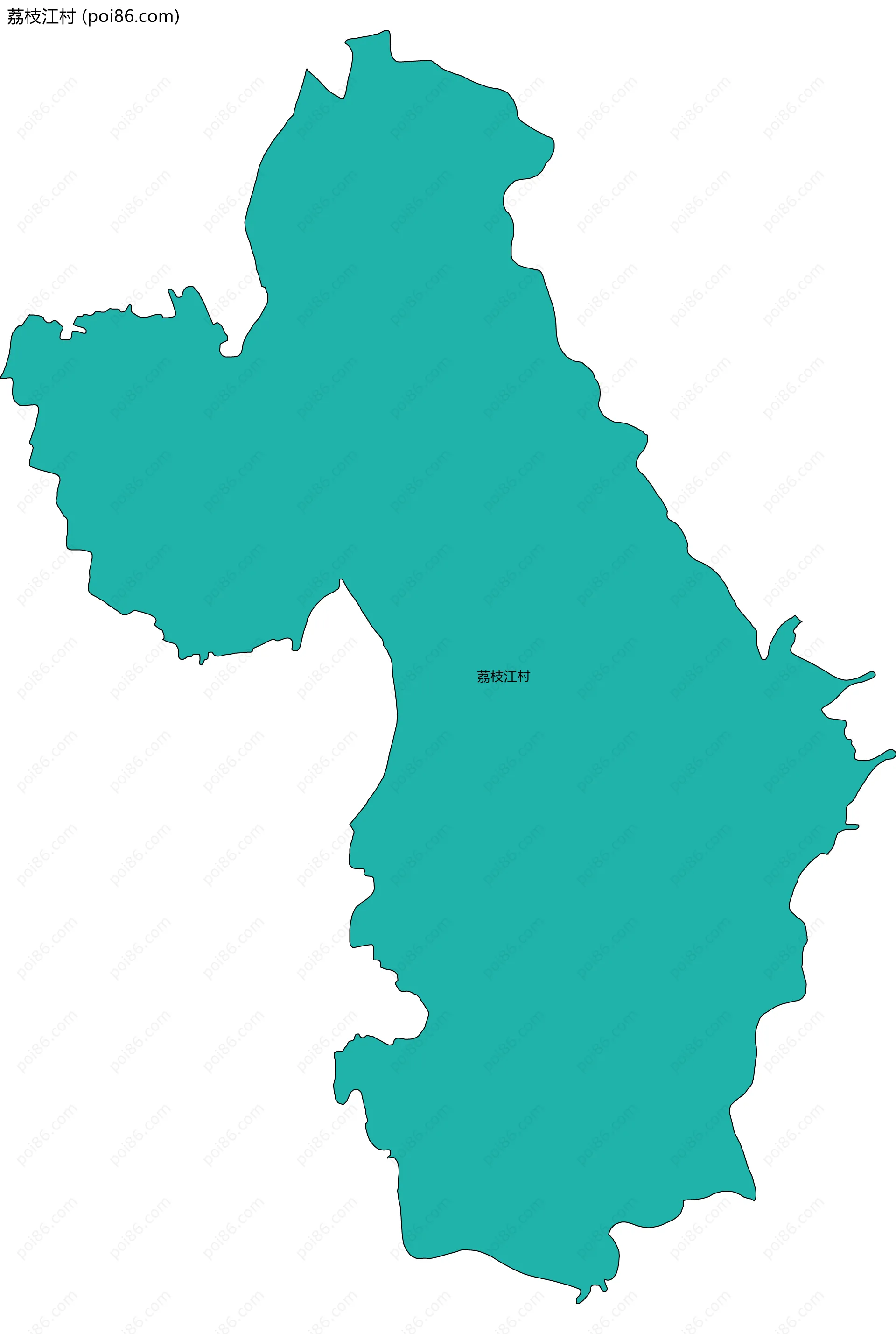 荔枝江村边界地图