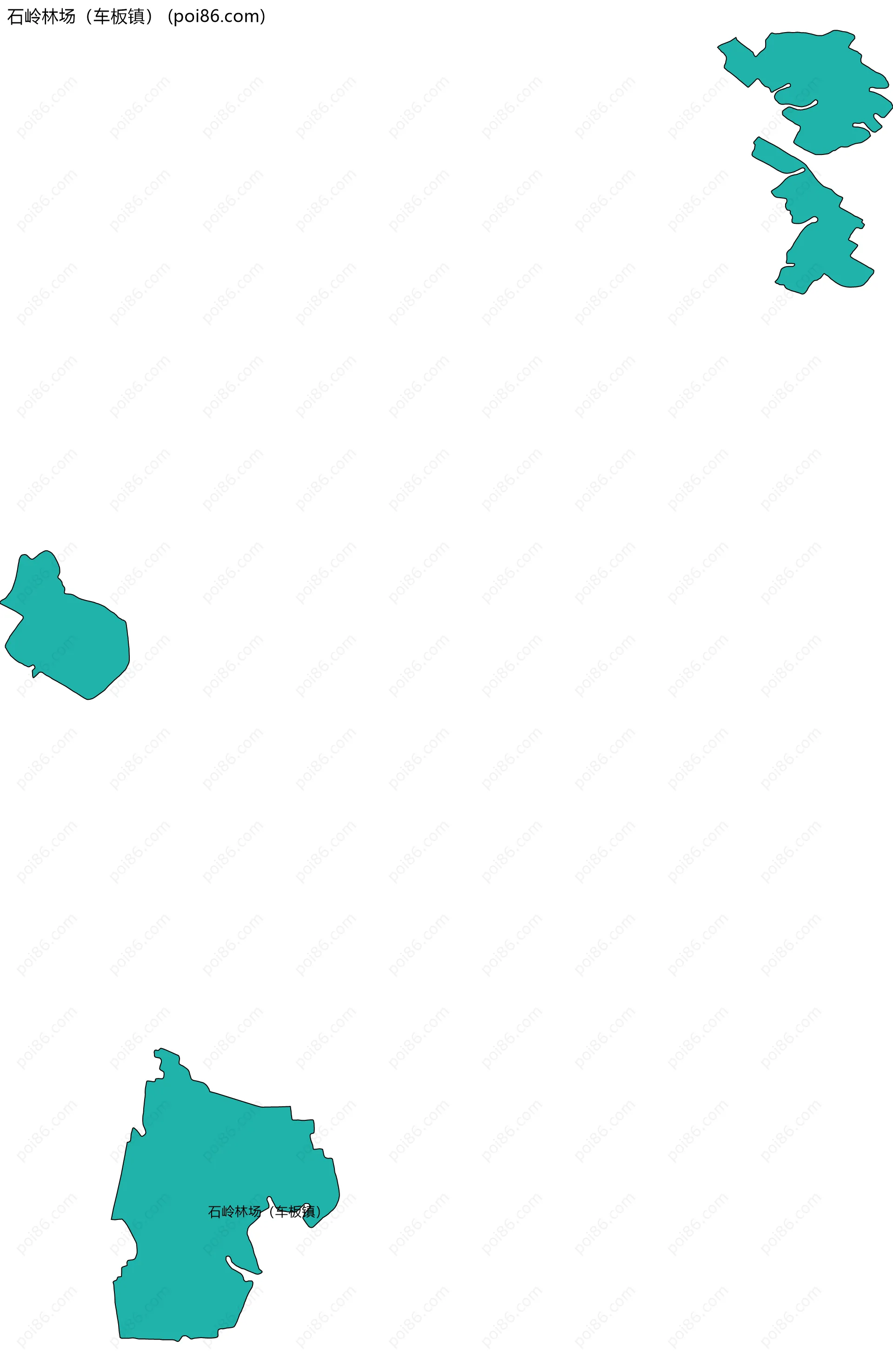 石岭林场（车板镇）边界地图