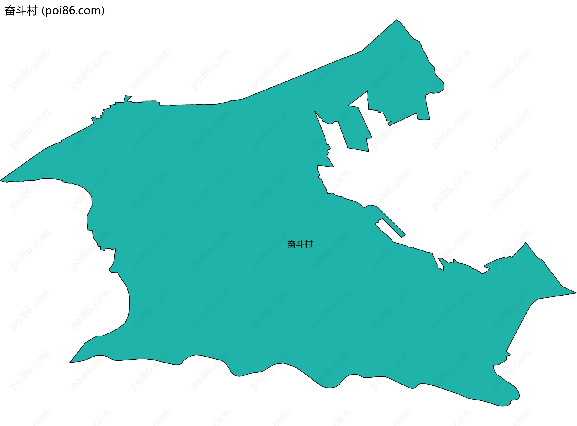 奋斗村边界地图