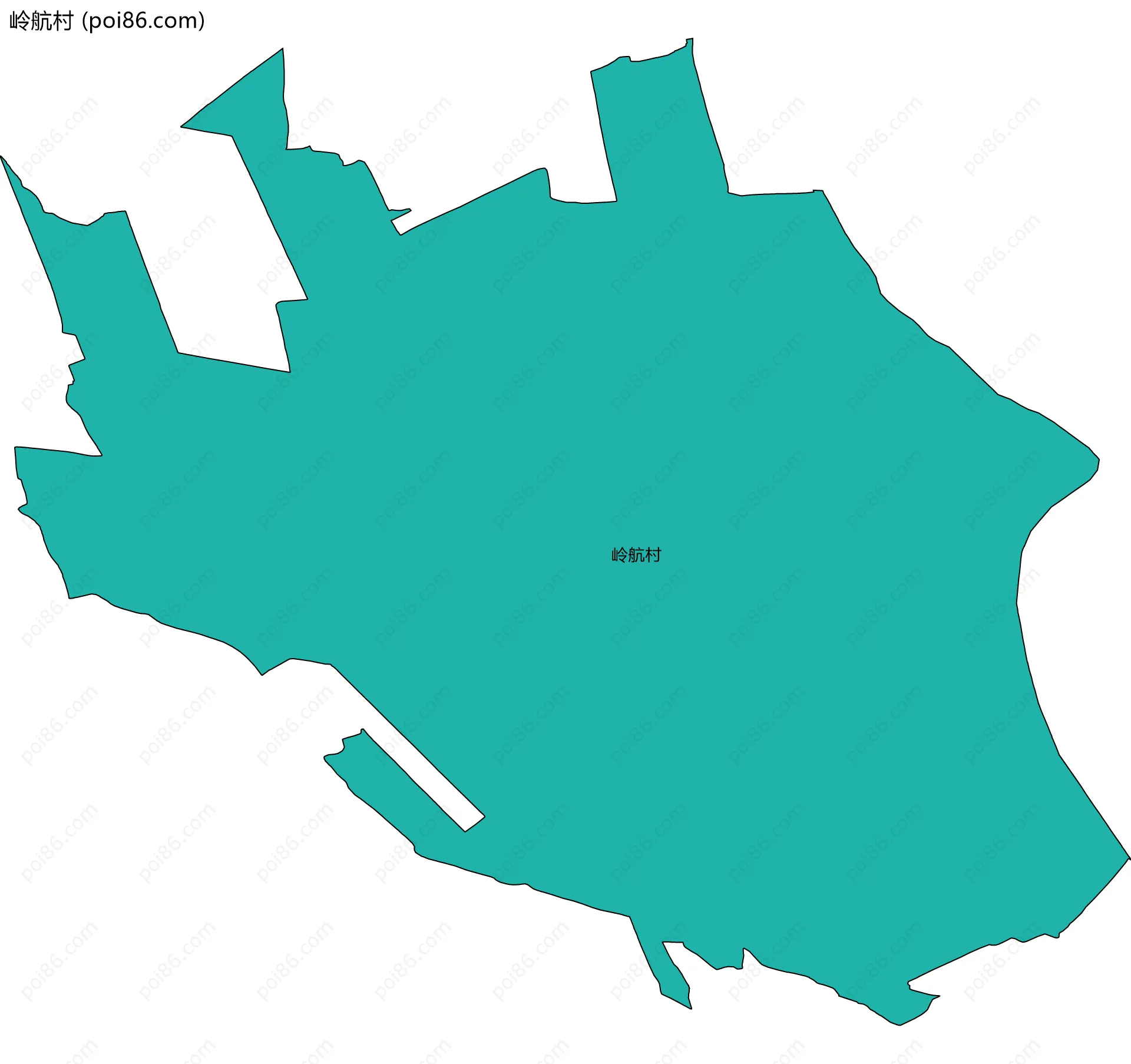 岭航村边界地图