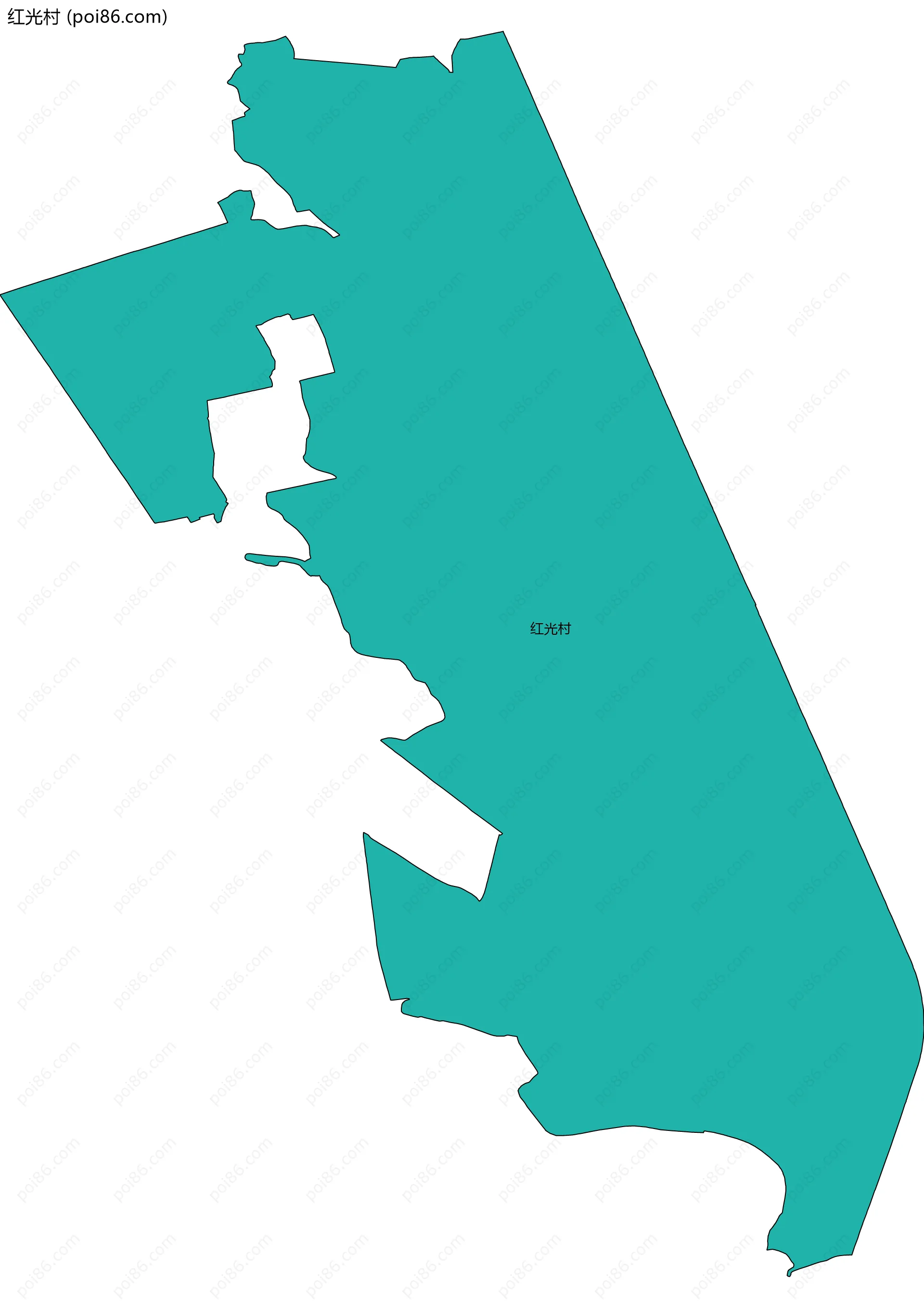 红光村边界地图