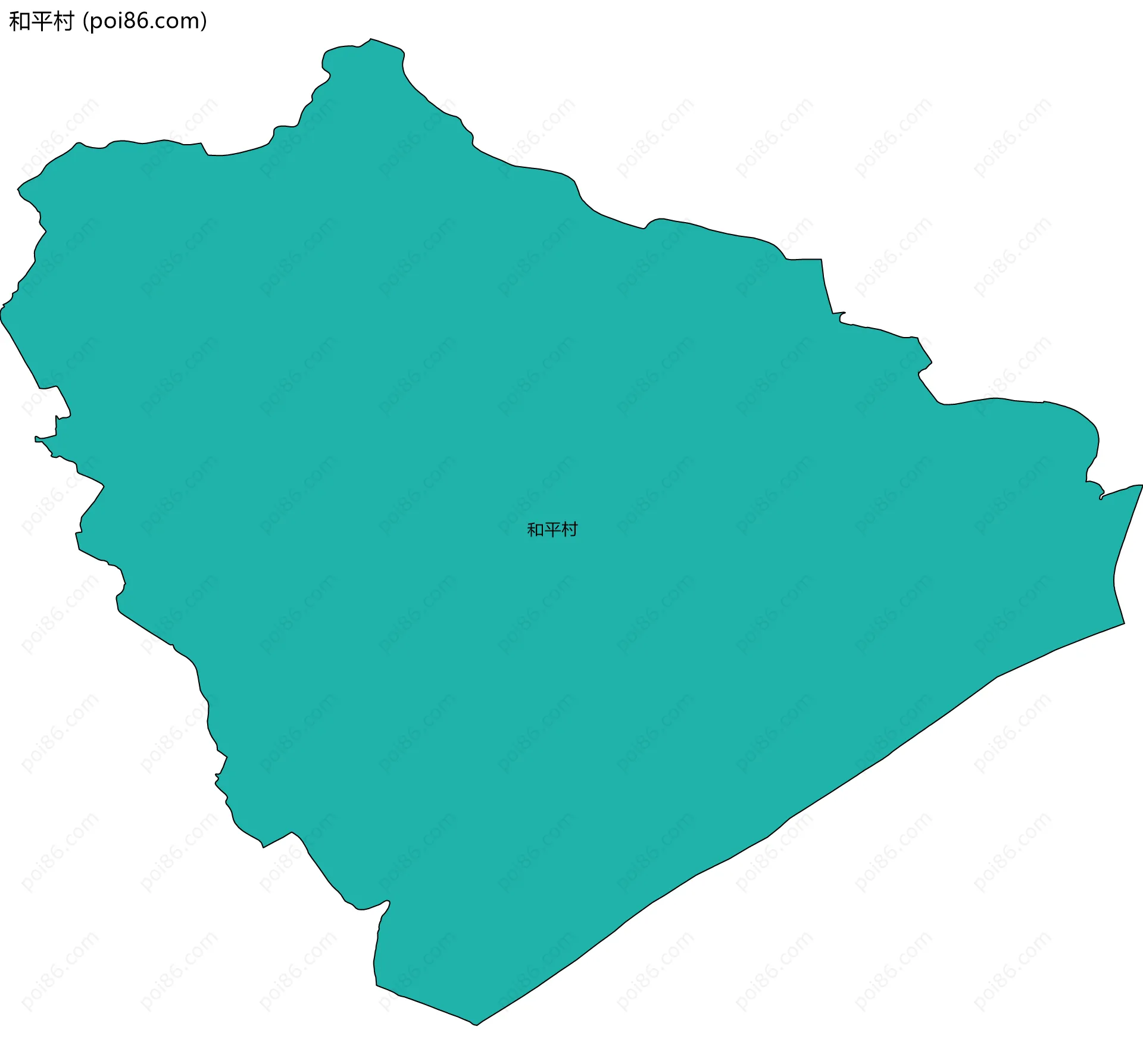 和平村边界地图