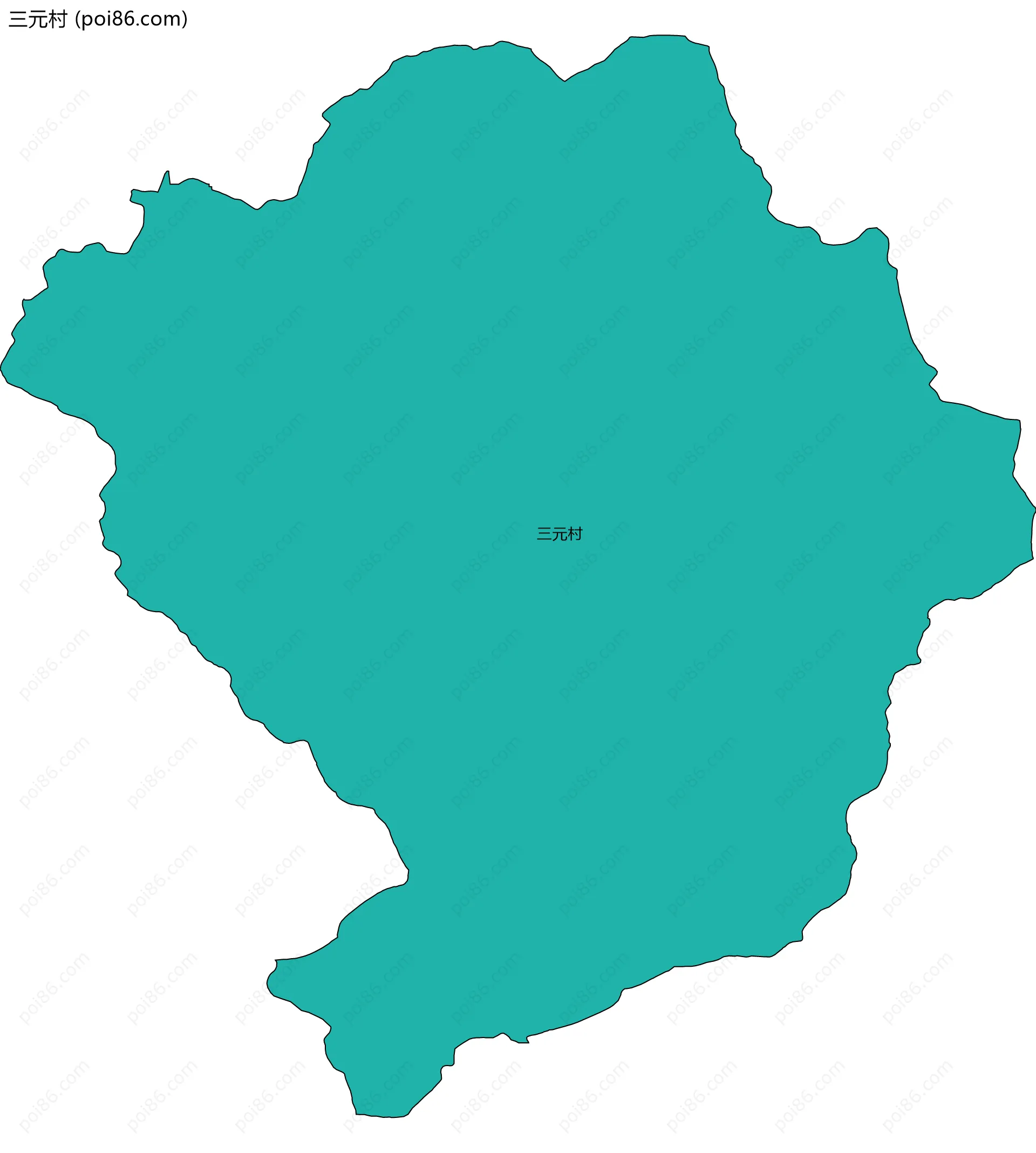 三元村边界地图