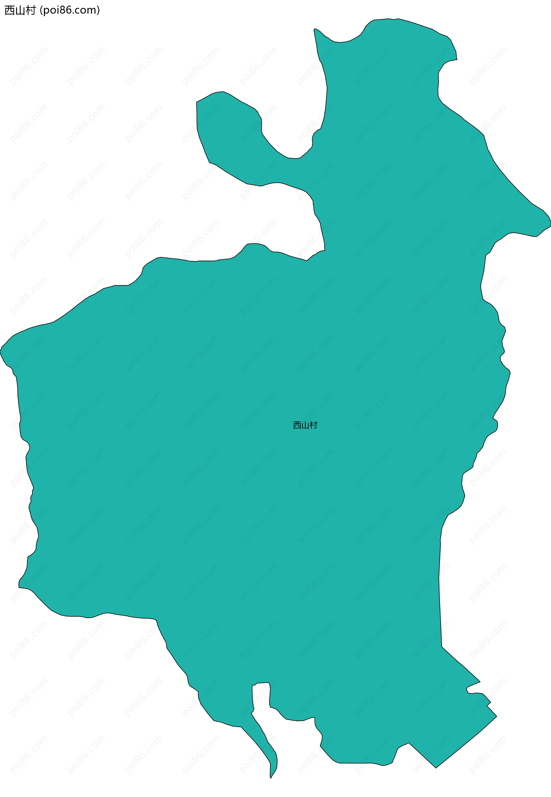 西山村边界地图