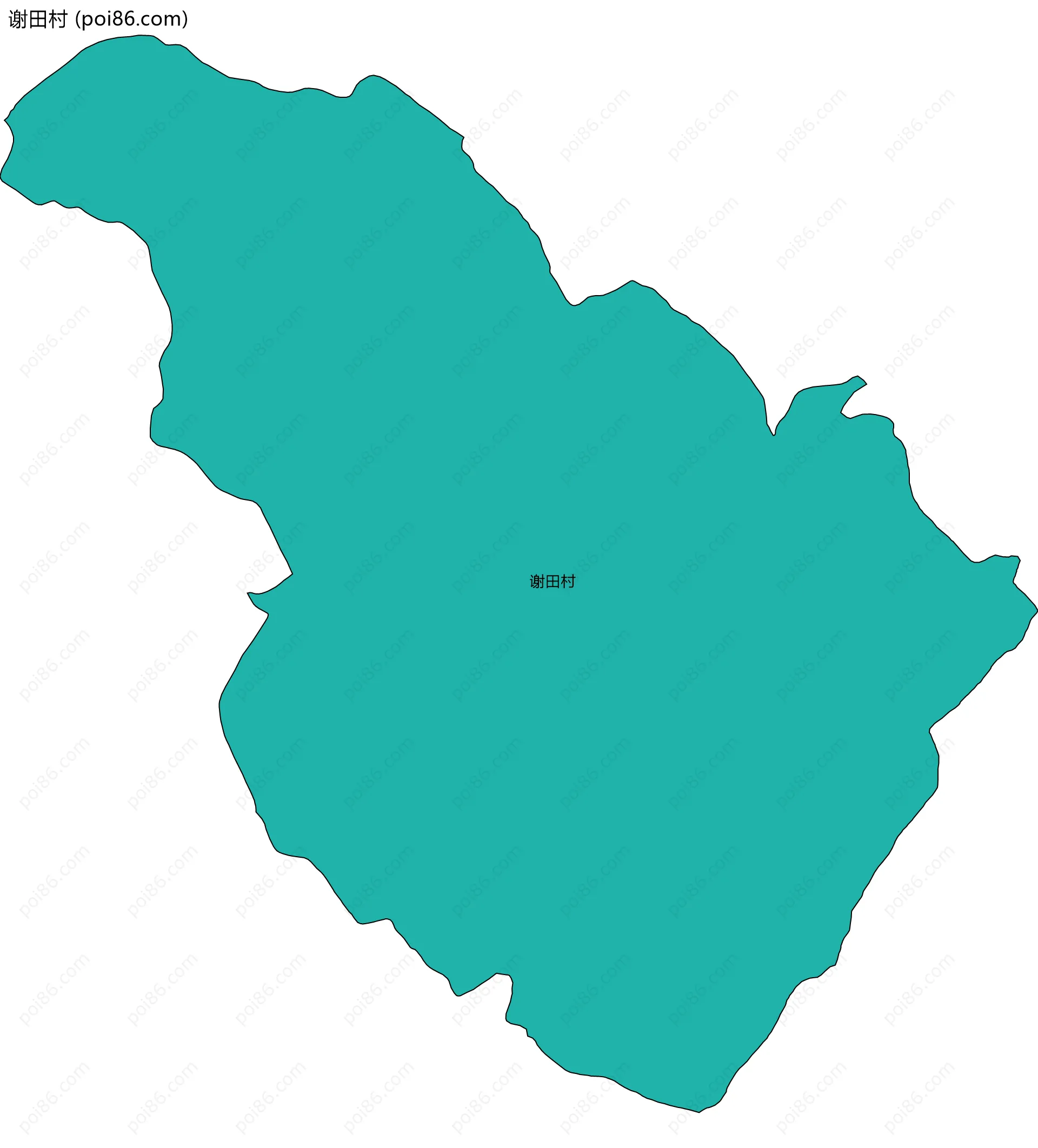 谢田村边界地图