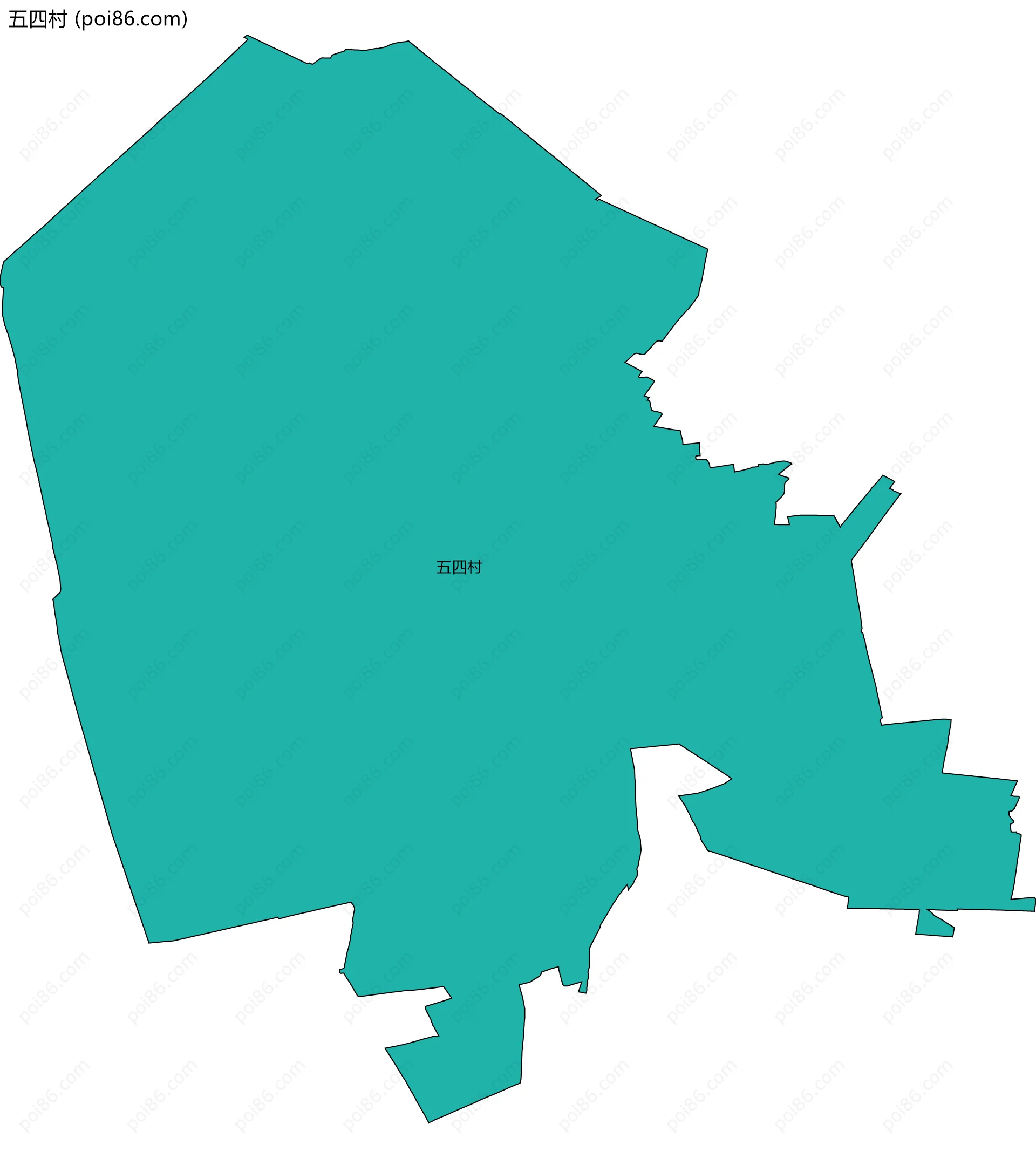 五四村边界地图