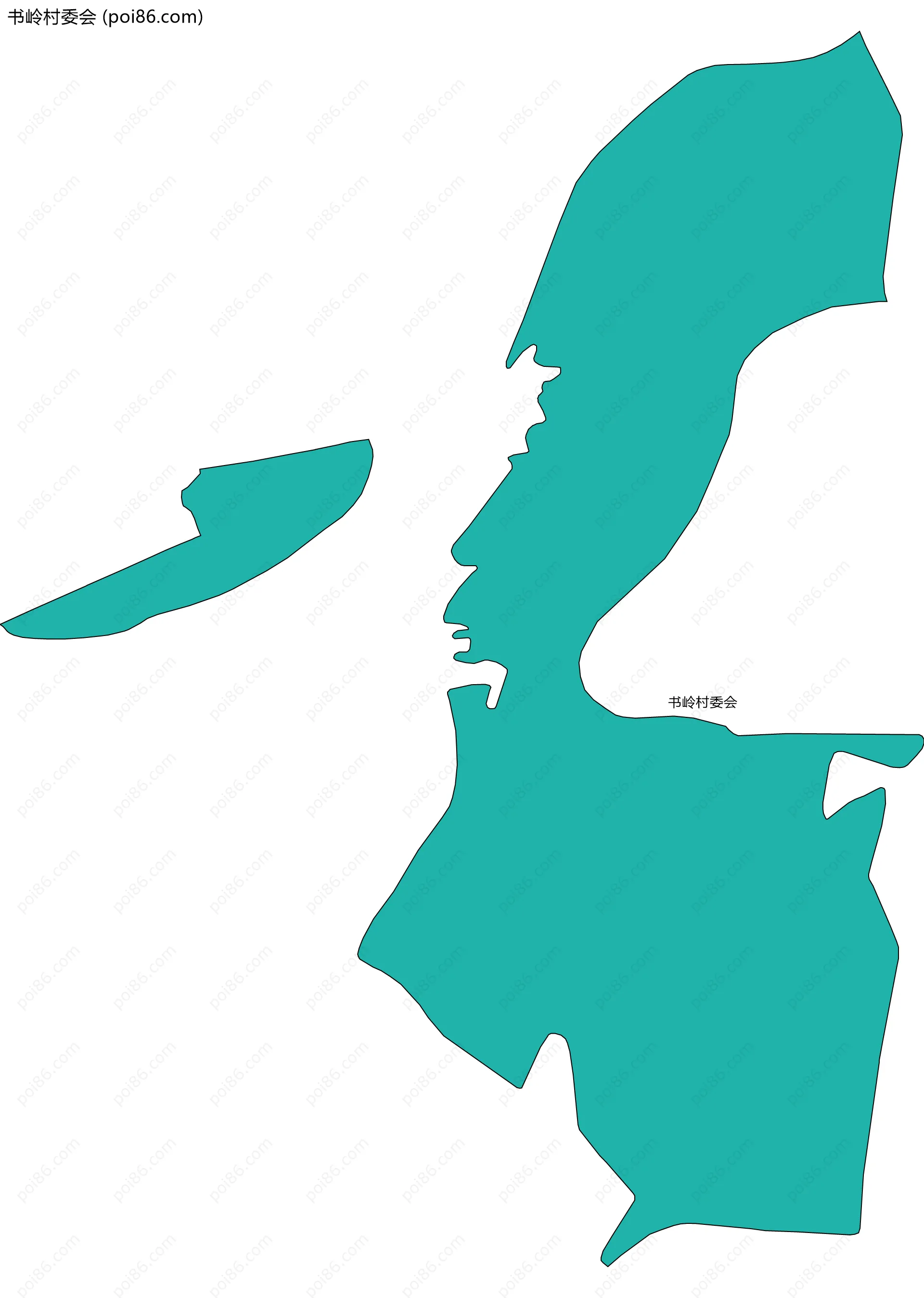 书岭村委会边界地图