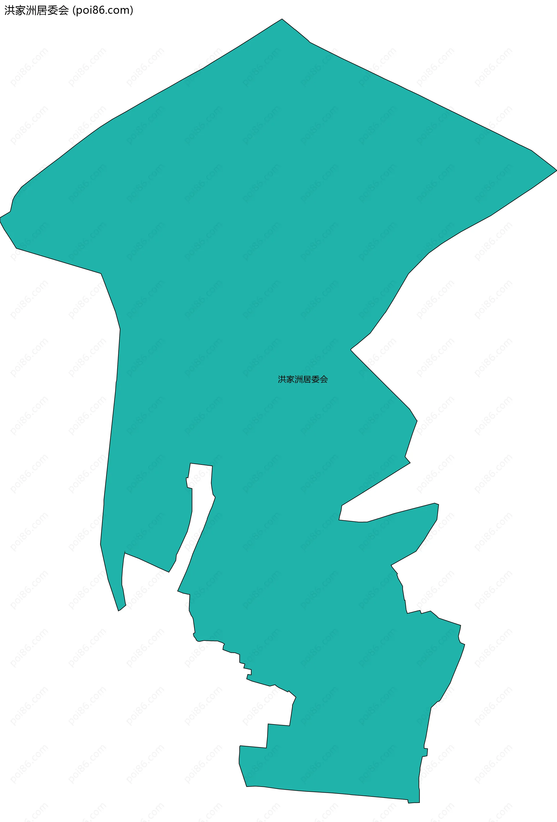 洪家洲居委会边界地图