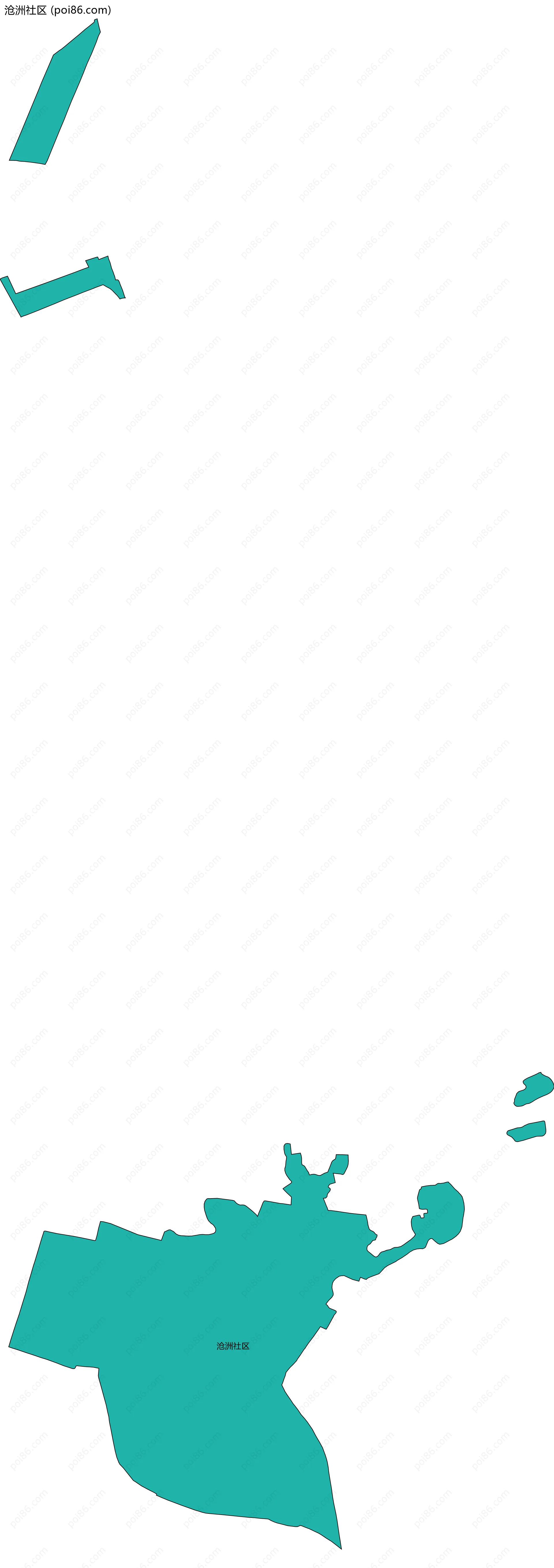 沧洲社区边界地图