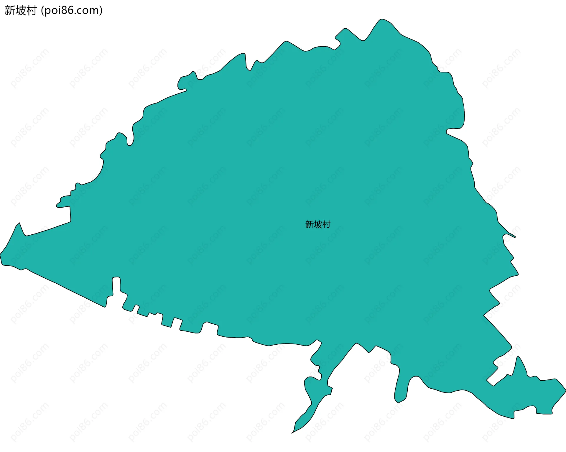 新坡村边界地图