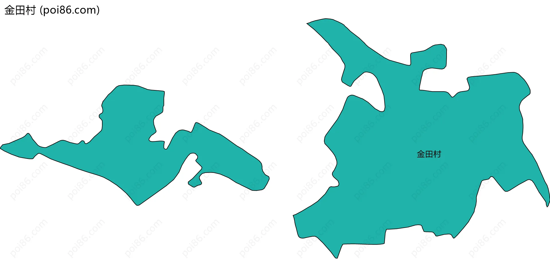 金田村边界地图