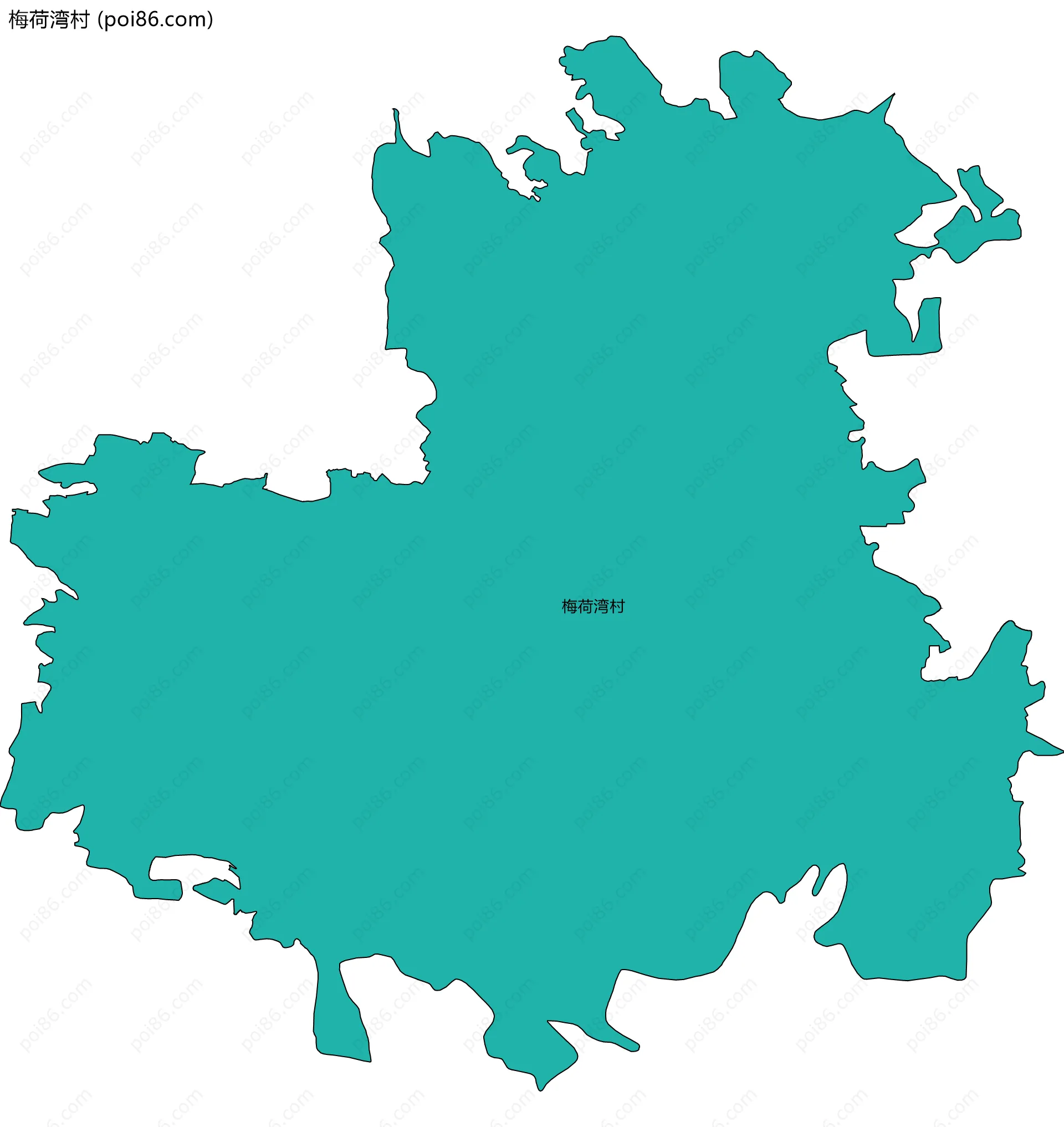 梅荷湾村边界地图