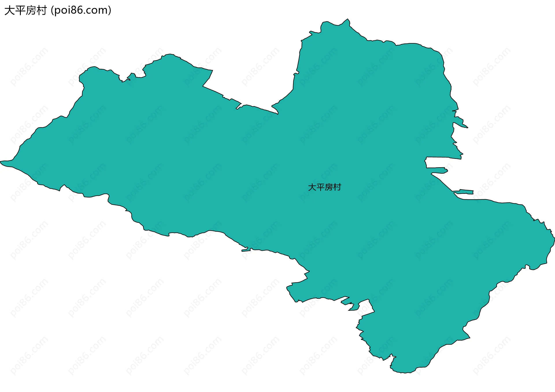 大平房村边界地图