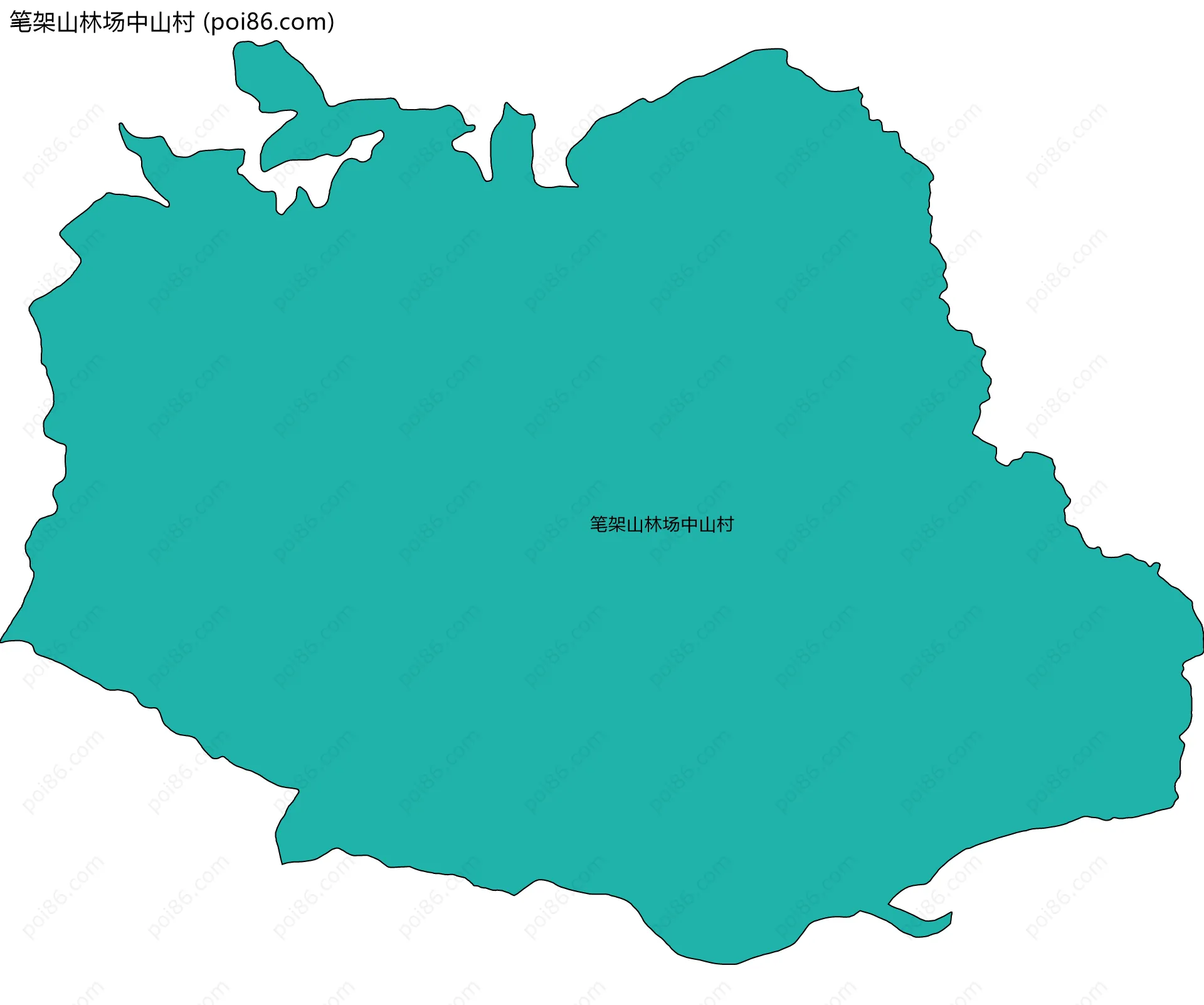 笔架山林场中山村边界地图