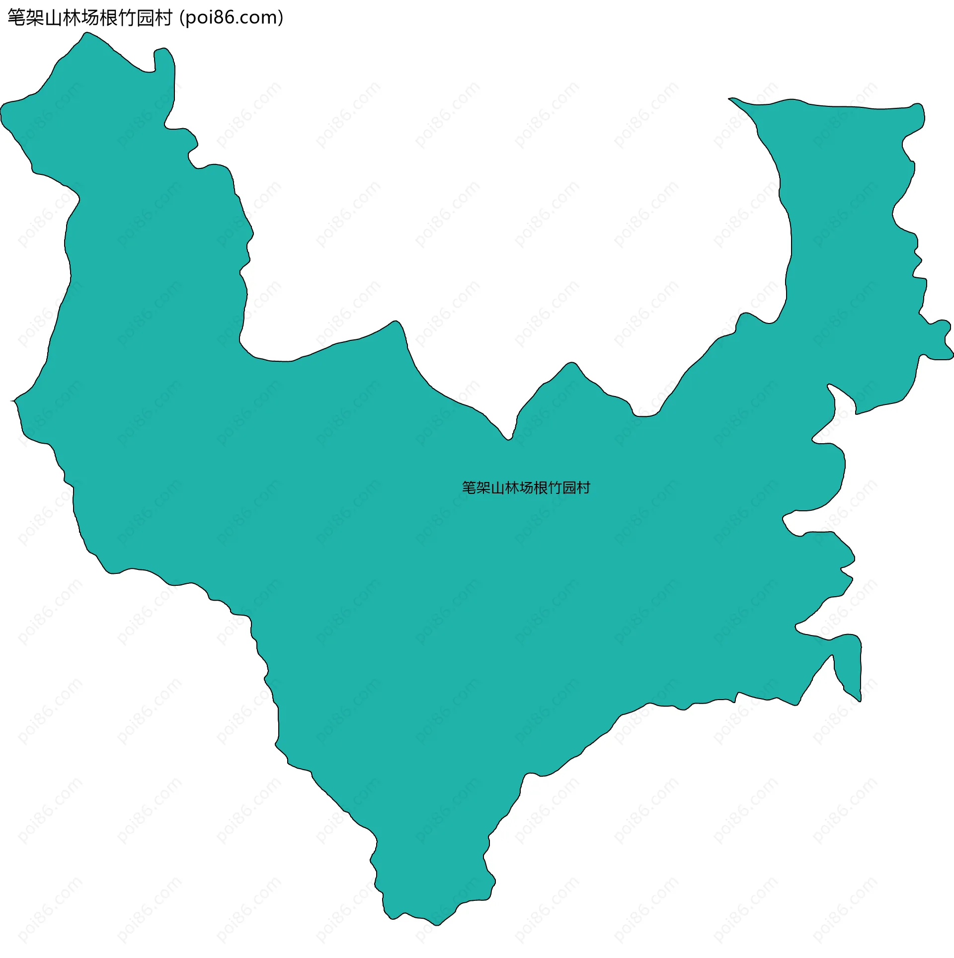 笔架山林场根竹园村边界地图