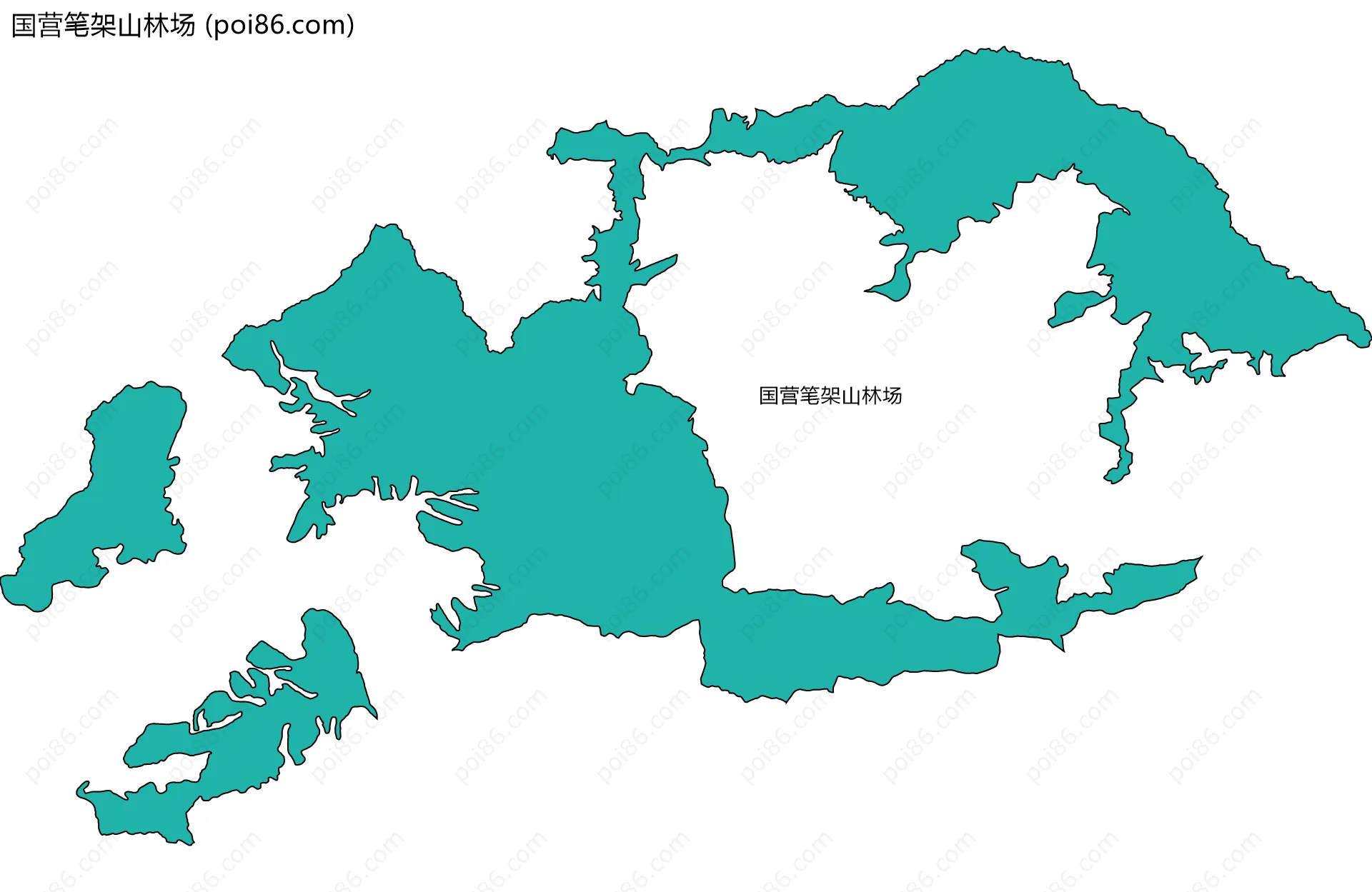 国营笔架山林场边界地图