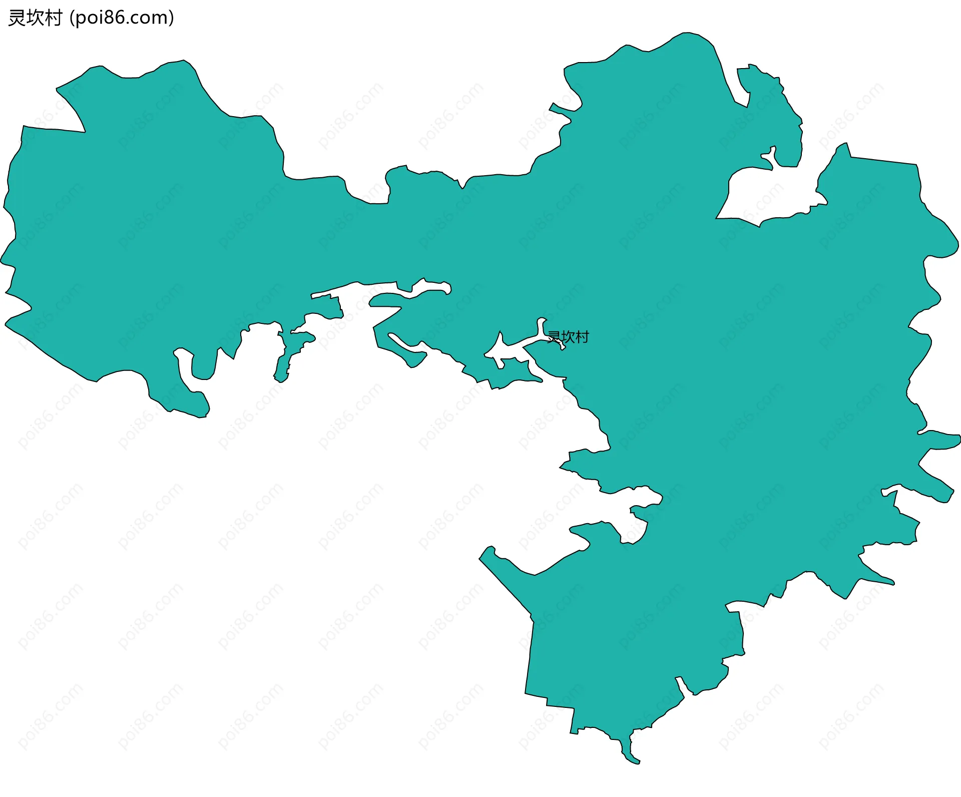 灵坎村边界地图
