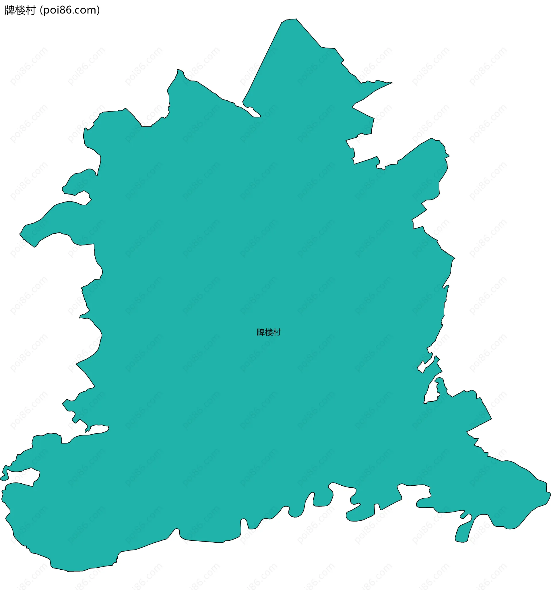 牌楼村边界地图