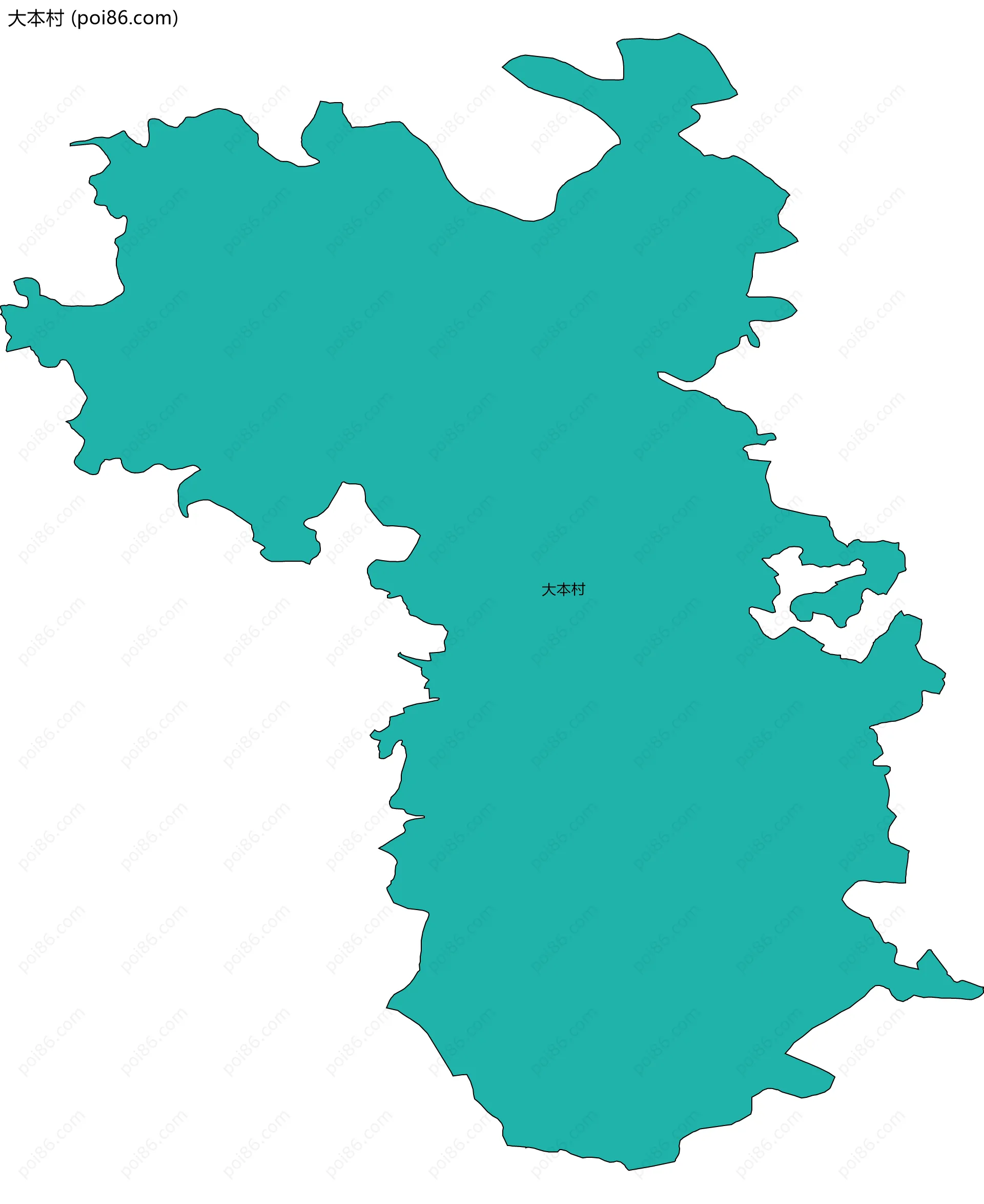 大本村边界地图