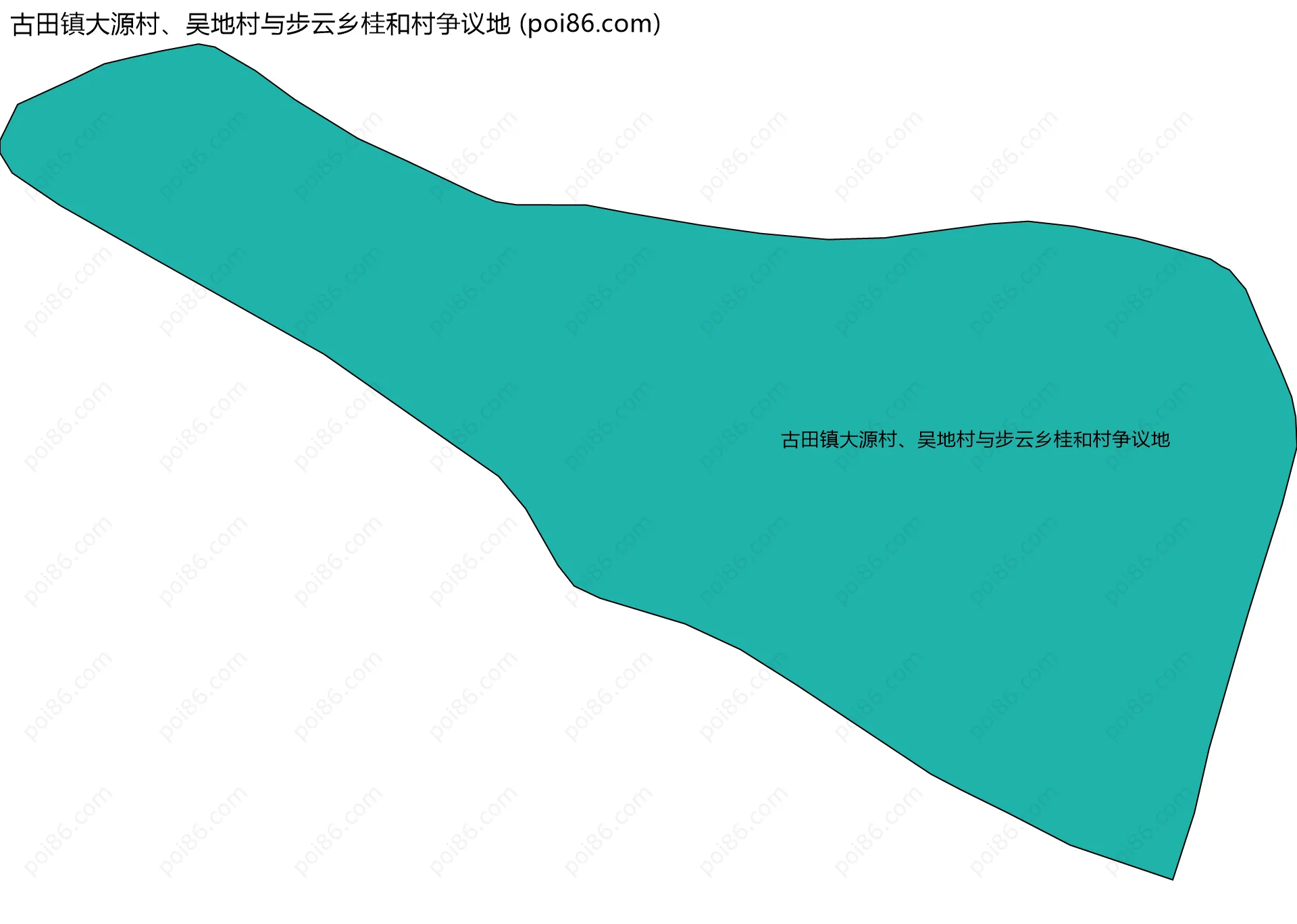 古田镇大源村、吴地村与步云乡桂和村争议地边界地图
