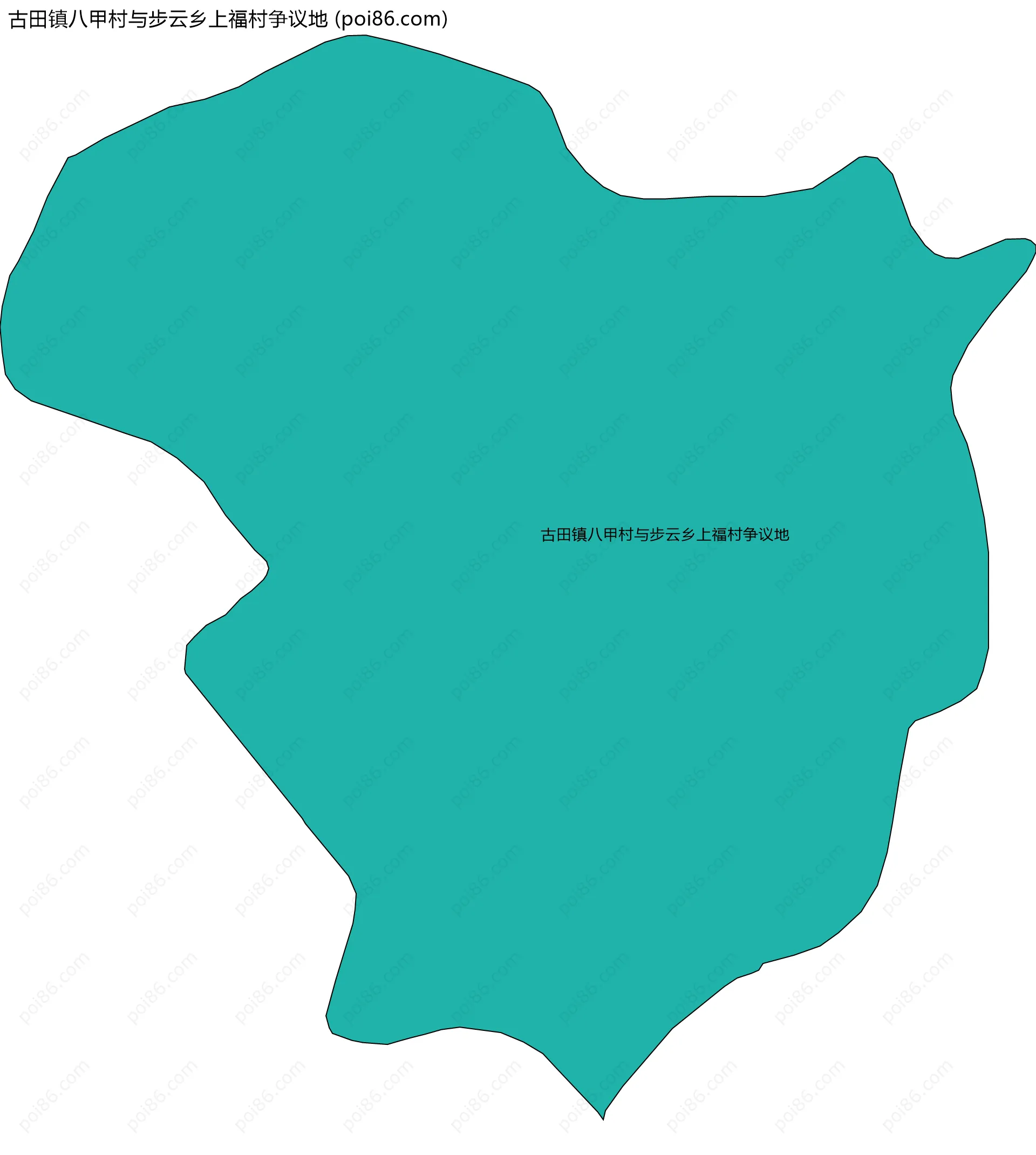 古田镇八甲村与步云乡上福村争议地边界地图