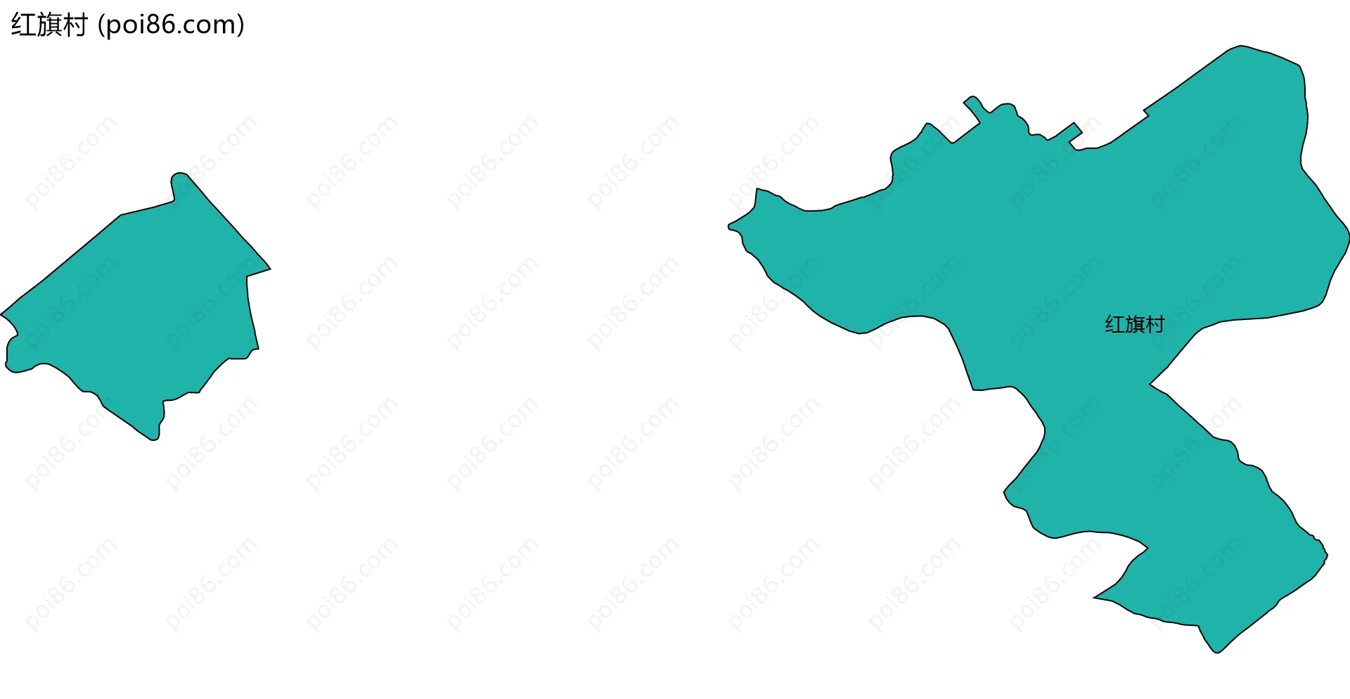 红旗村边界地图