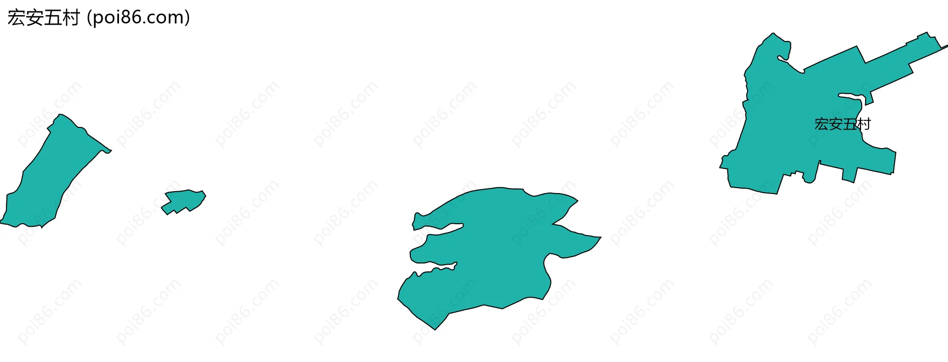 宏安五村边界地图