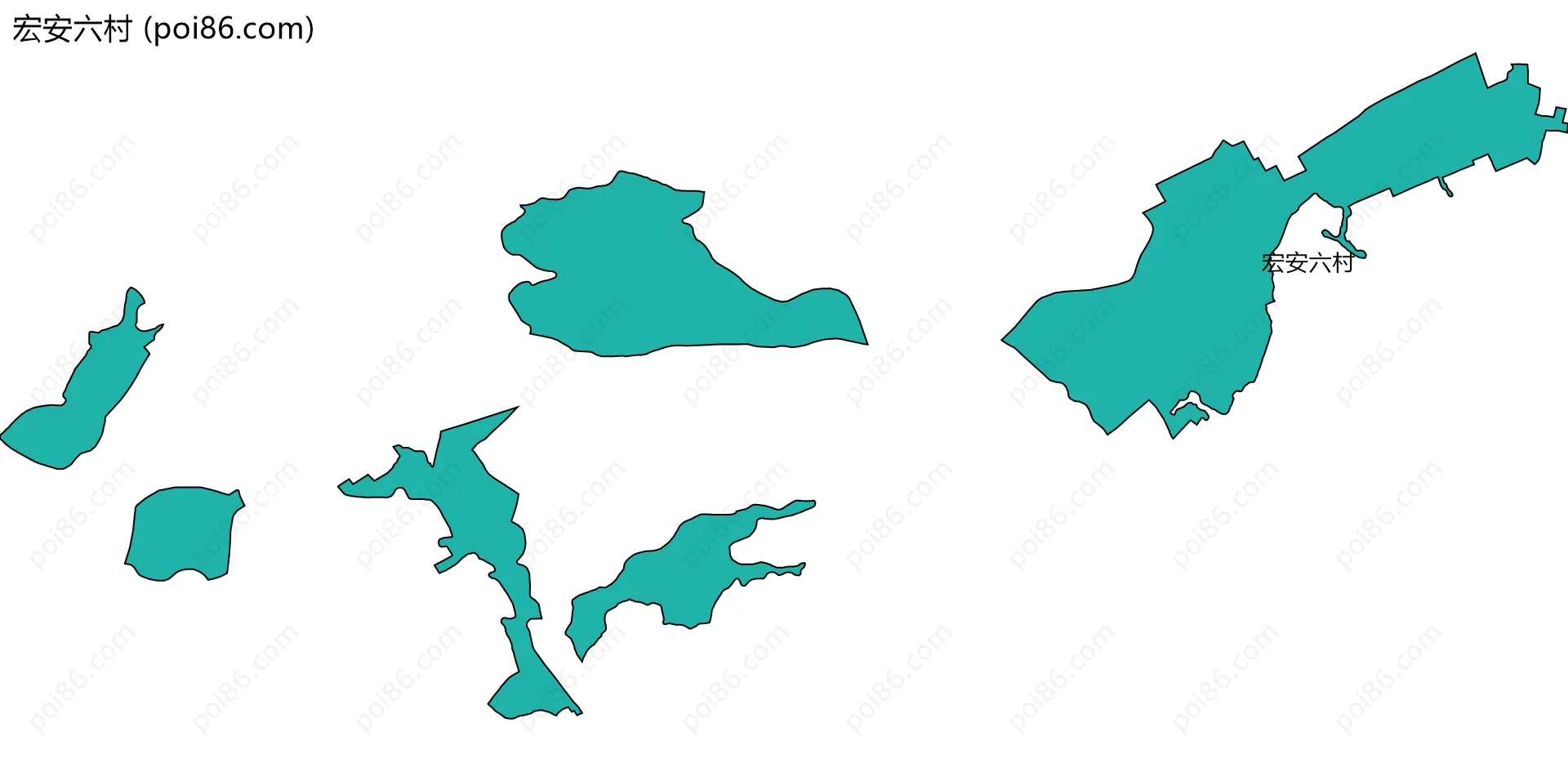 宏安六村边界地图