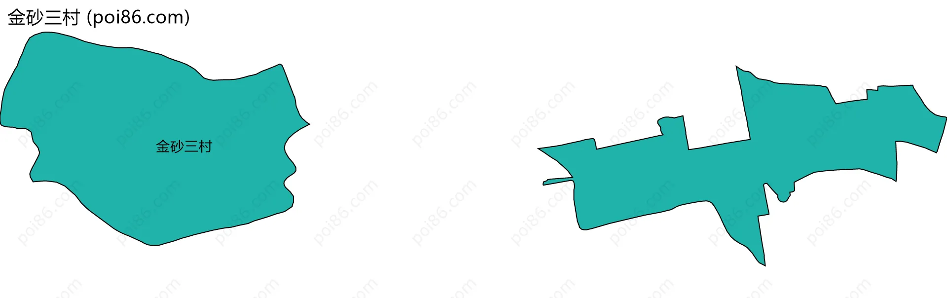 金砂三村边界地图