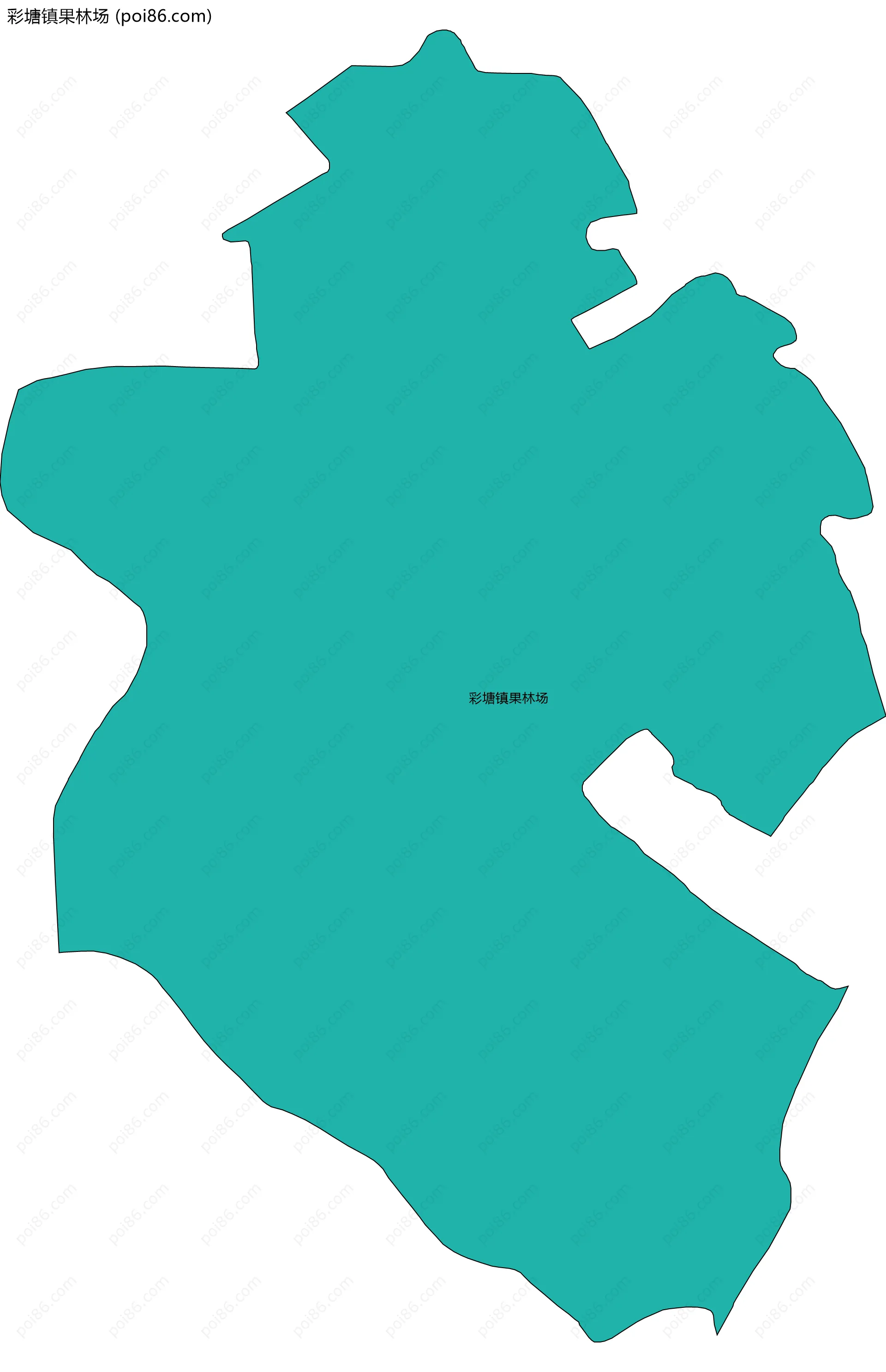 彩塘镇果林场边界地图