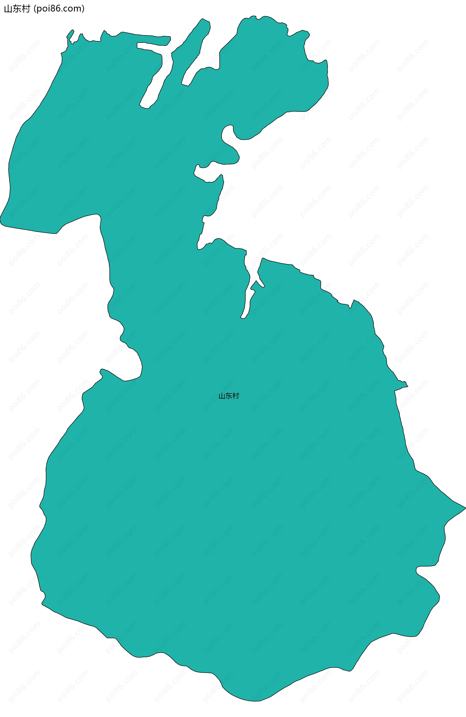 山东村边界地图