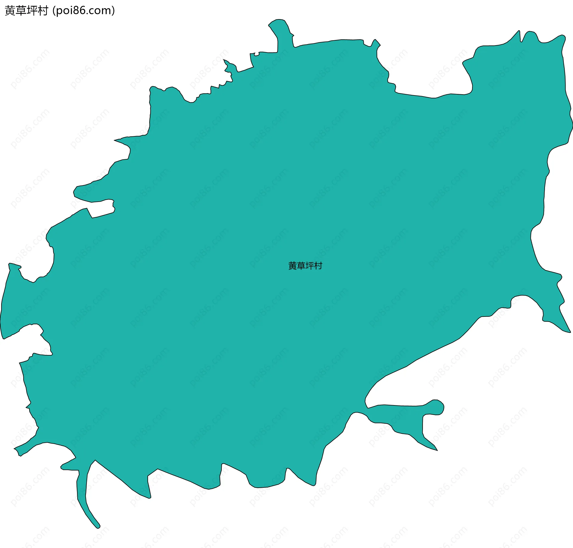 黄草坪村边界地图