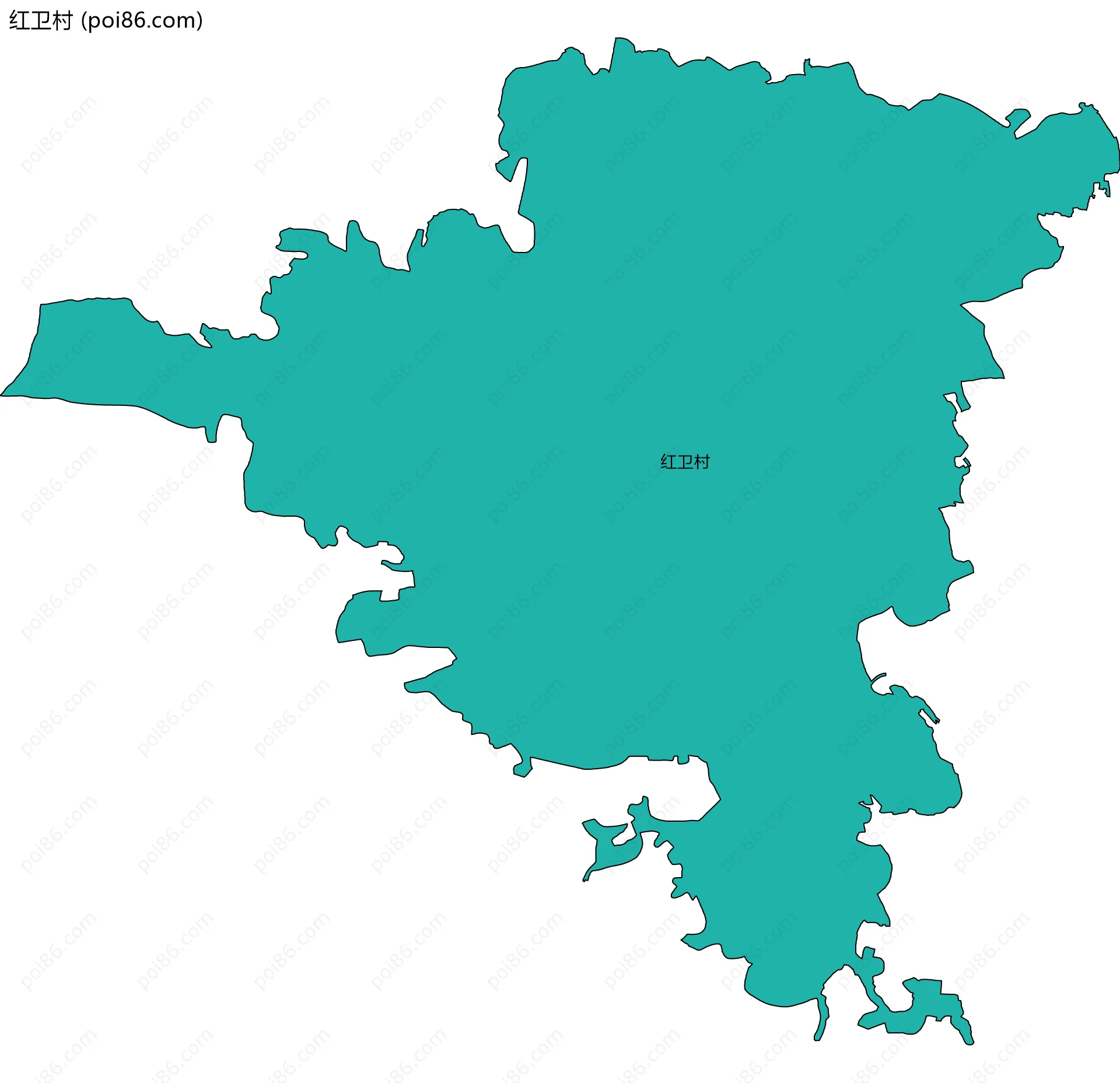 红卫村边界地图