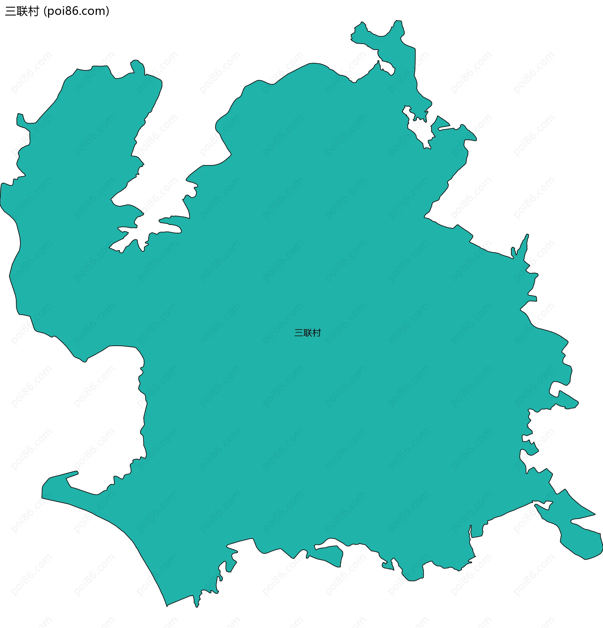 三联村边界地图