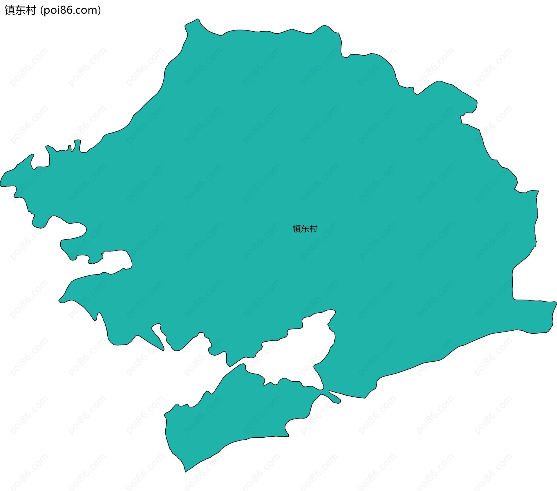 镇东村边界地图