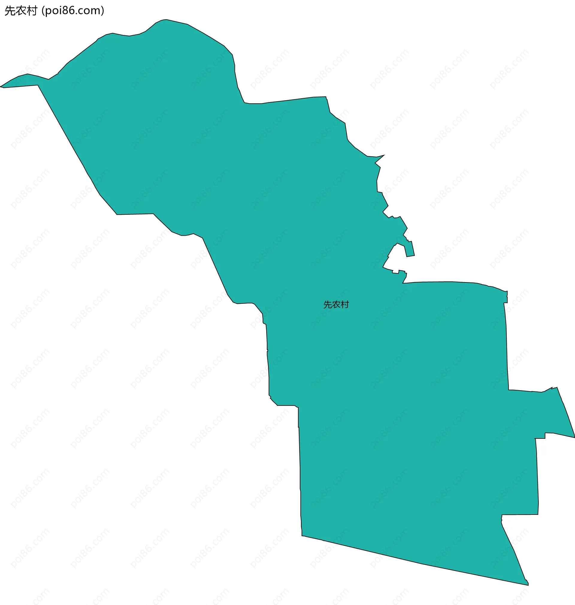 先农村边界地图
