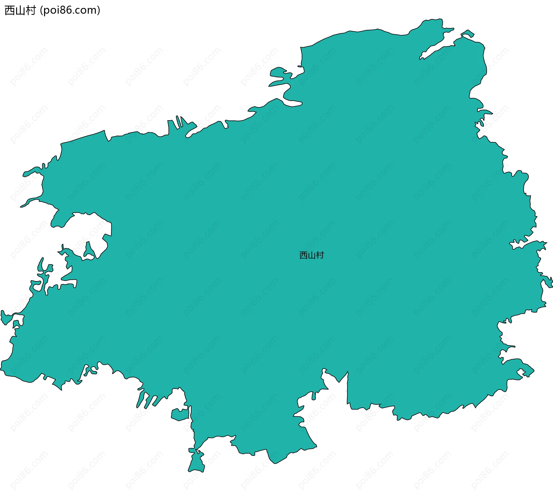 西山村边界地图