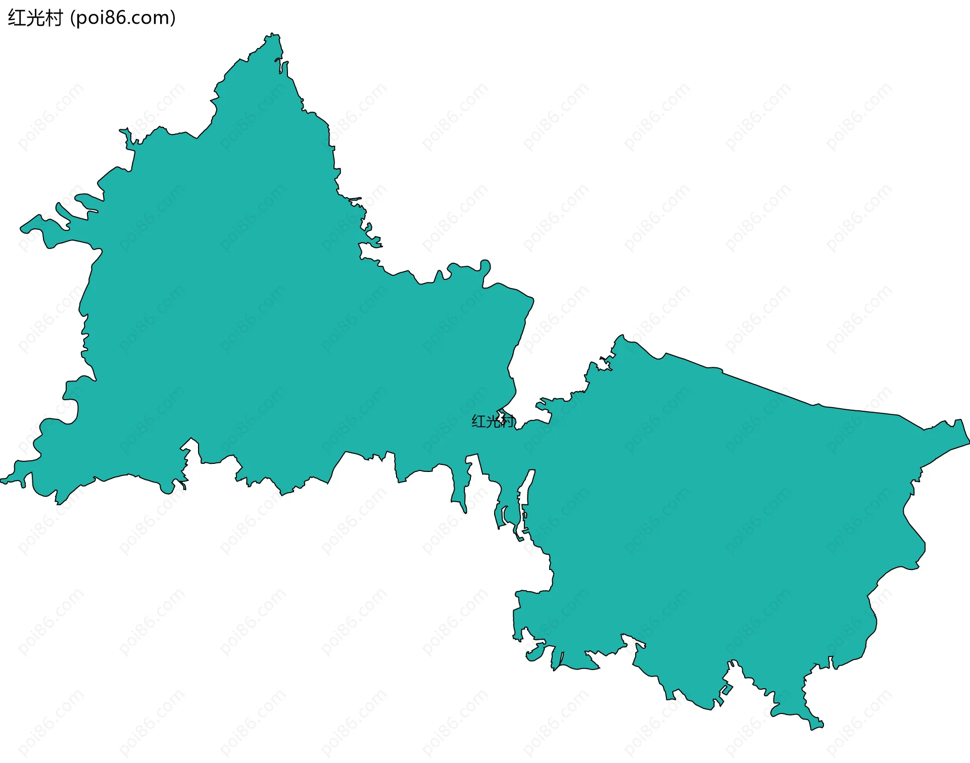 红光村边界地图