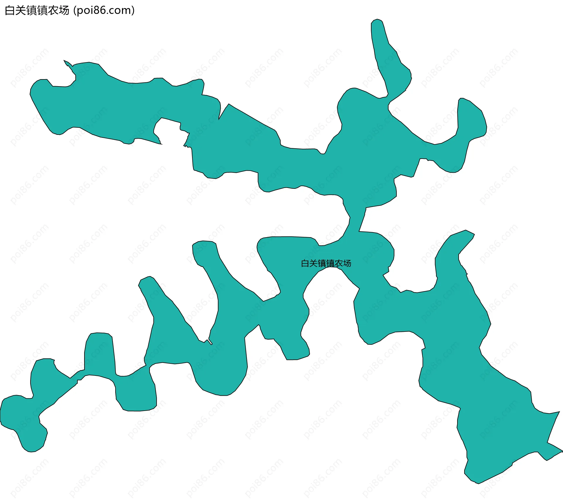 白关镇镇农场边界地图