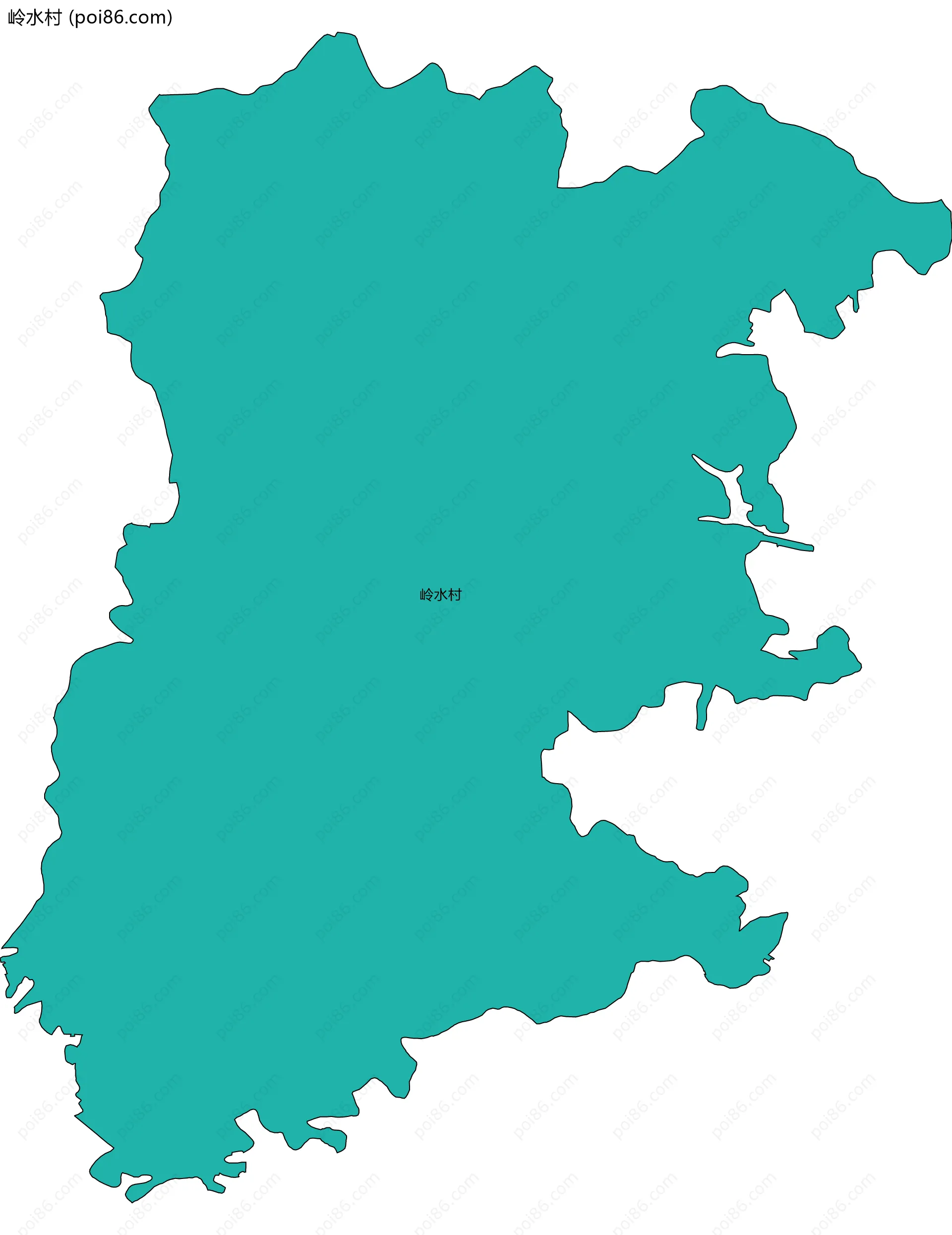 岭水村边界地图