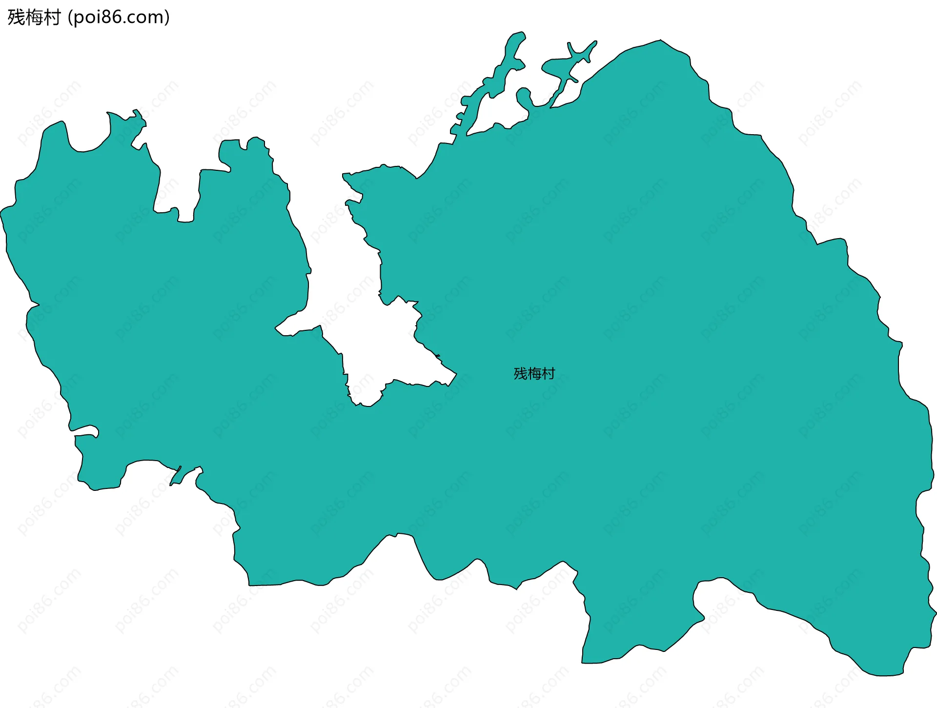 残梅村边界地图